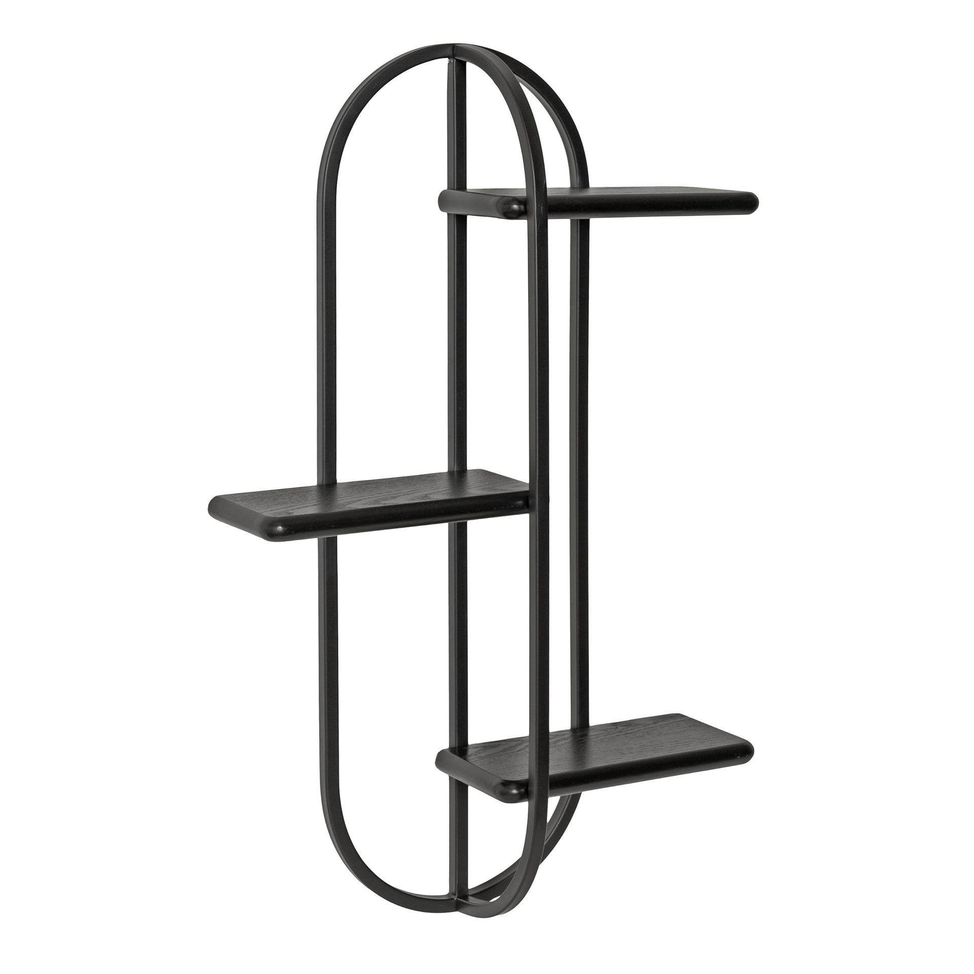 Kate and Laurel Ramos Modern Metal and Wood Bathroom Shelf, 18 x 6 x 30,  Black, Contemporary Sleek 3-Tier Floating Shelves for Wall Decor, Display,  and Over Toilet Storage – kateandlaurel, image size:3000x3000