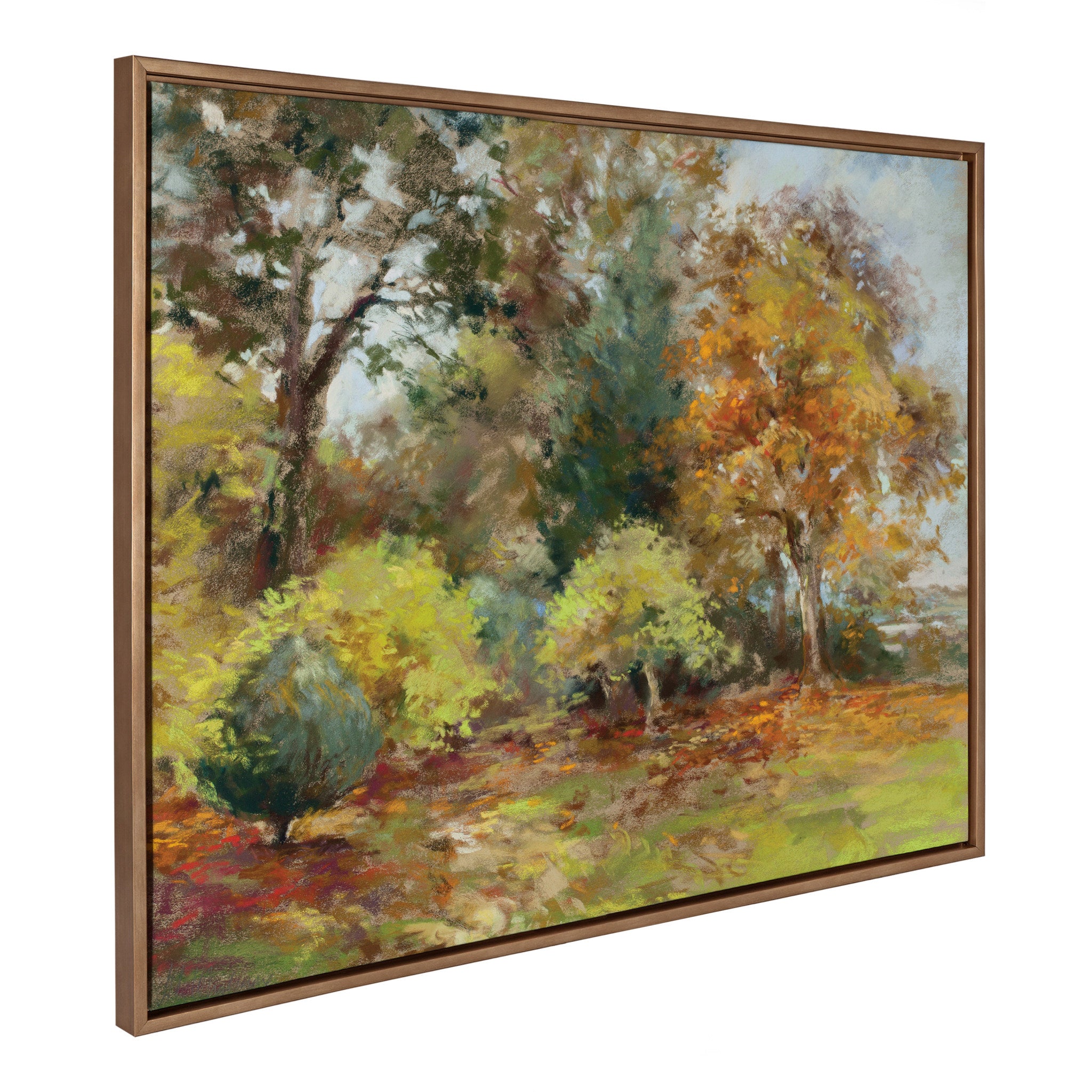 Sylvie Forest Walking as the Leaves Fall Framed Canvas by Nel Whatmore