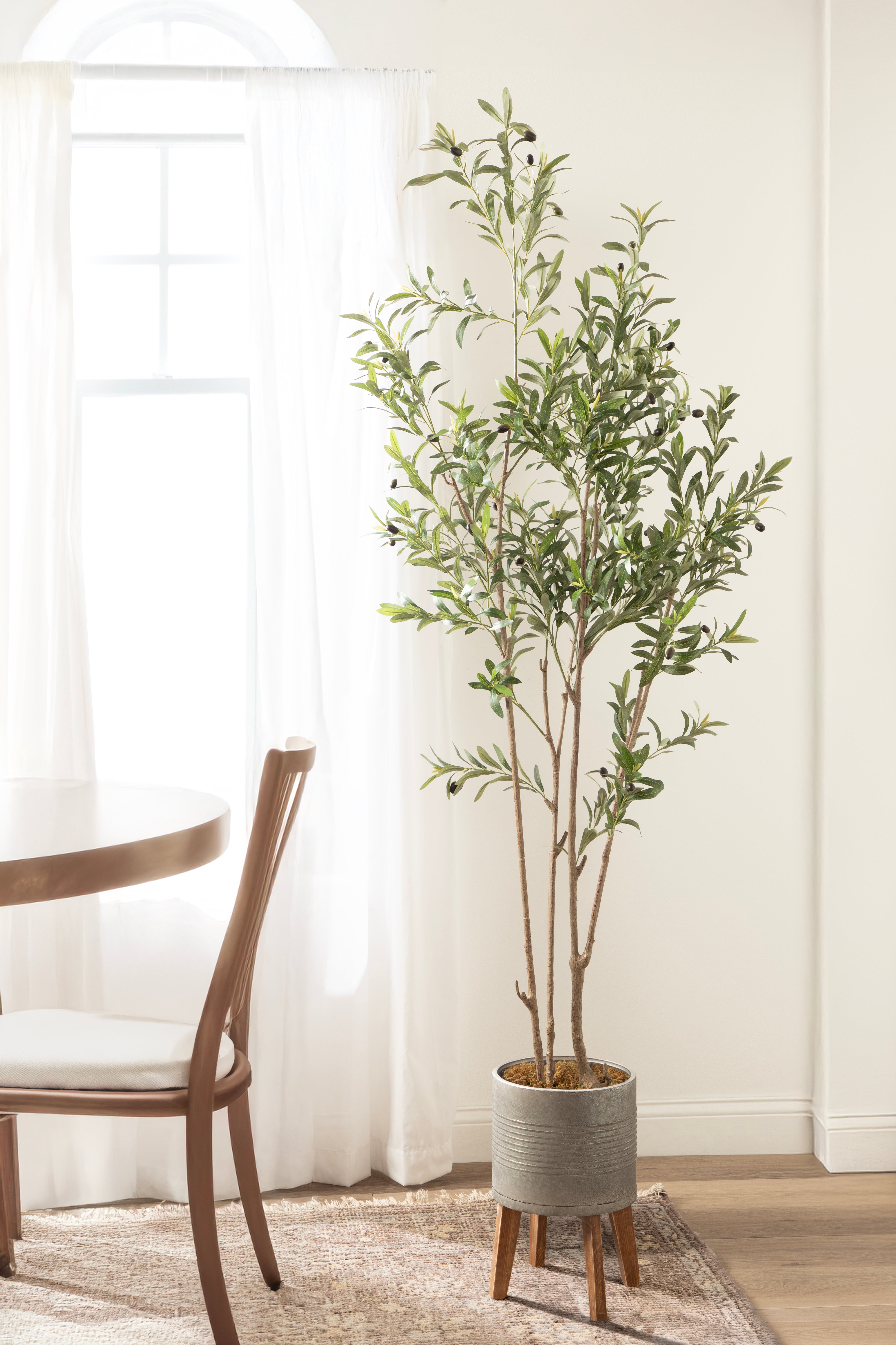 Faux Tree 7.5' Pewter Rustic Brown 7