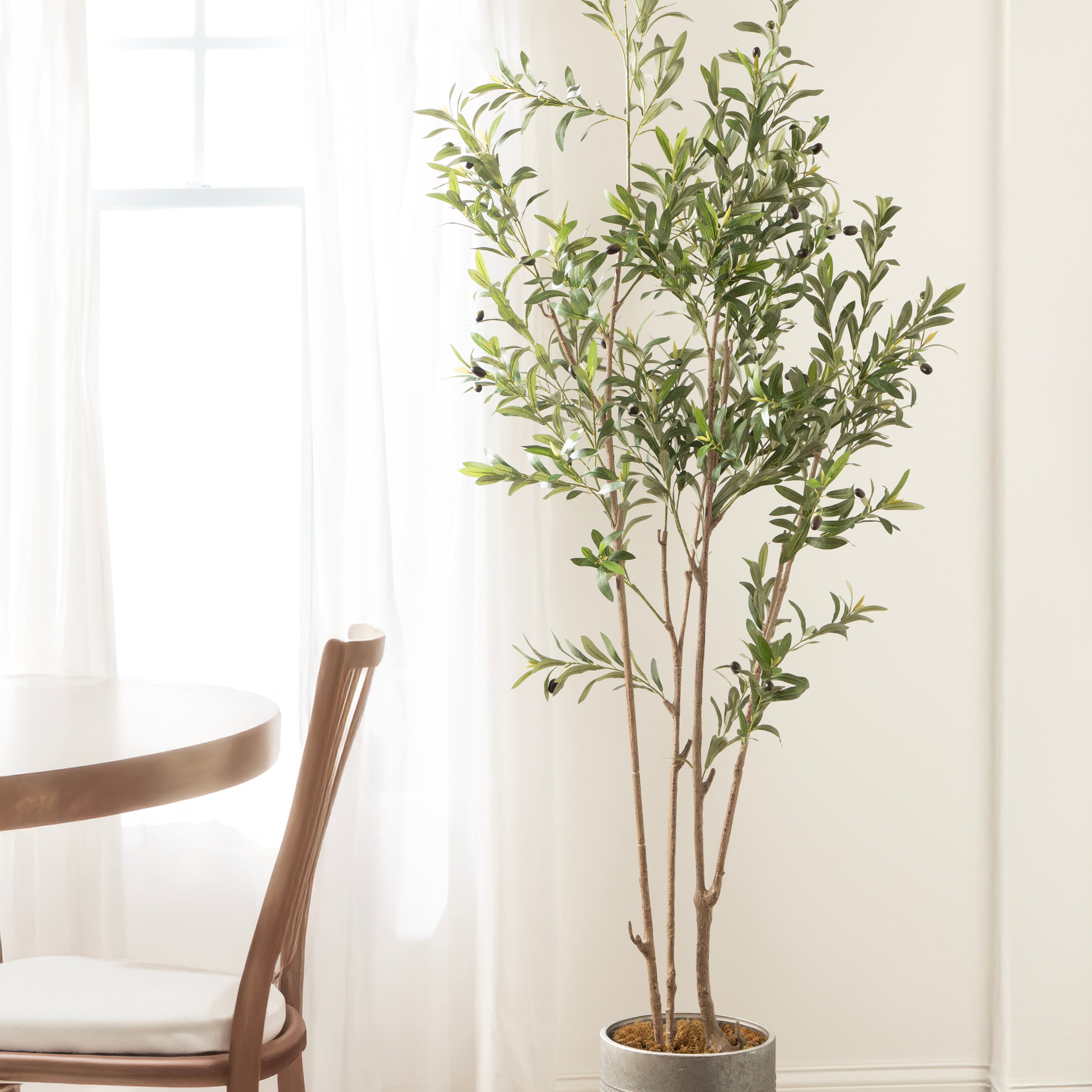 Faux Tree 7.5' Pewter Rustic Brown 7