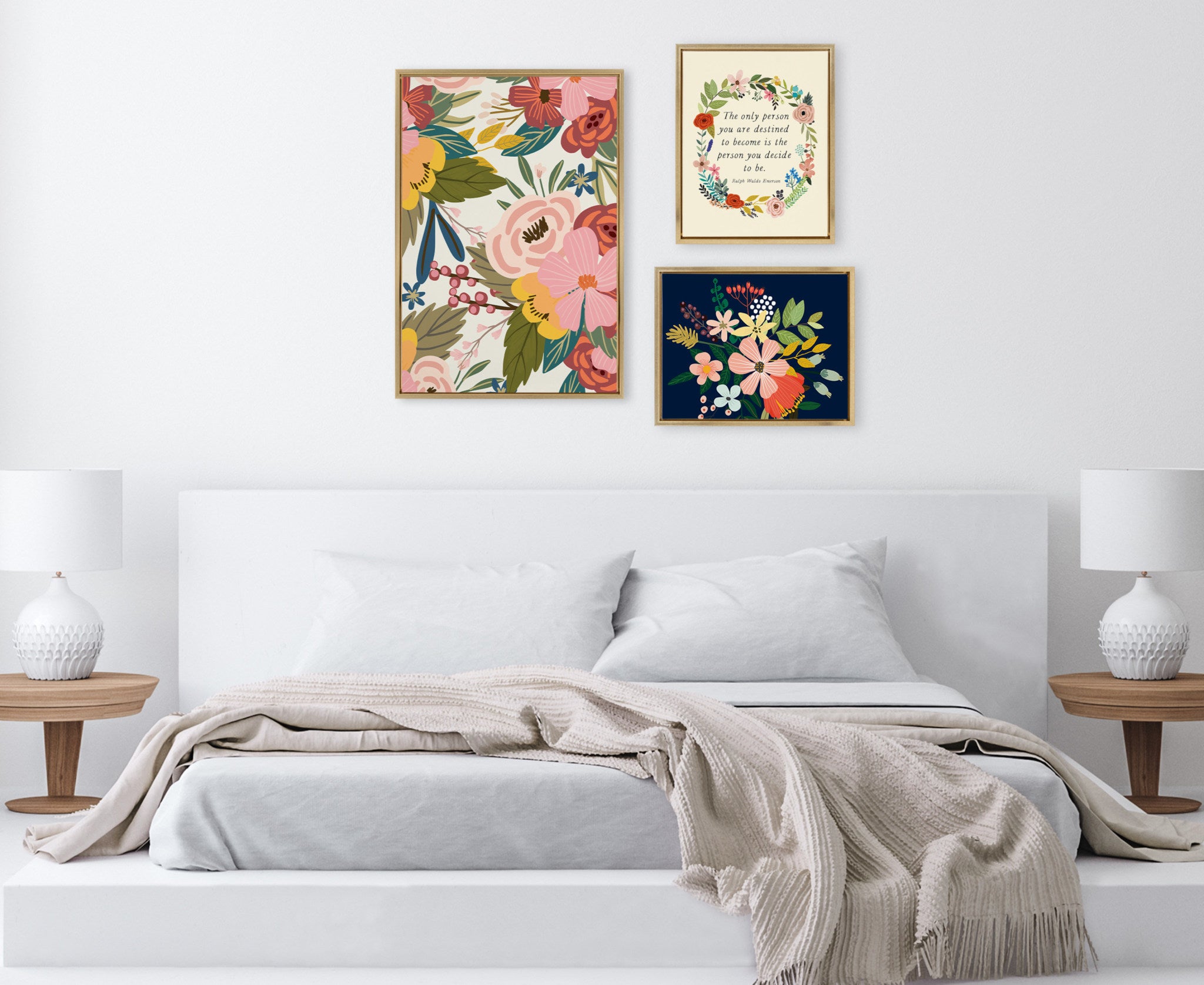 Sylvie Softly, MC 481 Floralis C and MC441 The Only Person Framed Canvas Art Set by Mia Charro