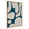 Sylvie Groovy Happy Abstract Dark Green Teal and Tan Framed Canvas by The Creative Bunch Studio