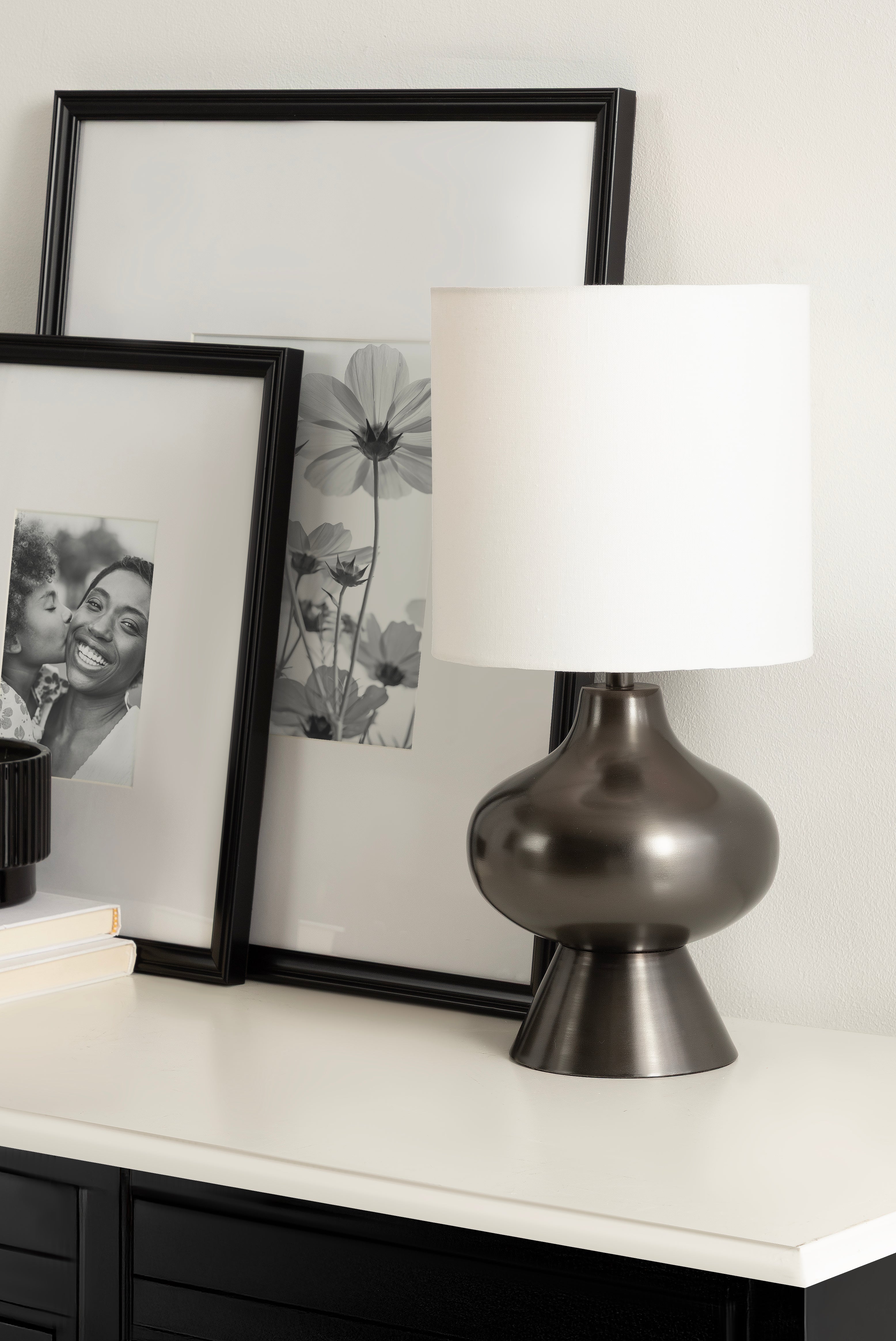 Tabletop Lamp Pewter 8x8x17 8