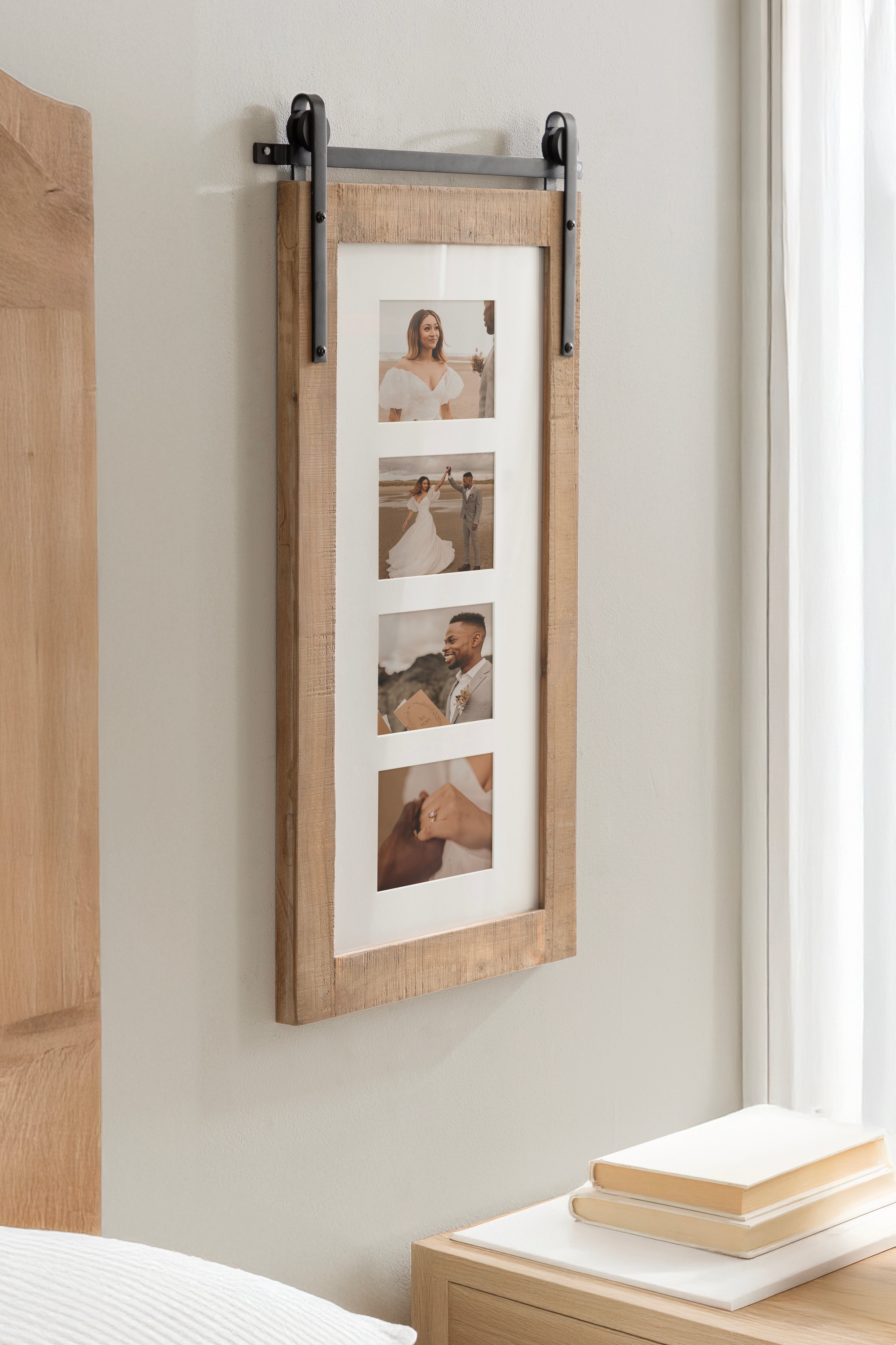 Wall Frame Rustic Brown 10x20 matted to 4op 6
