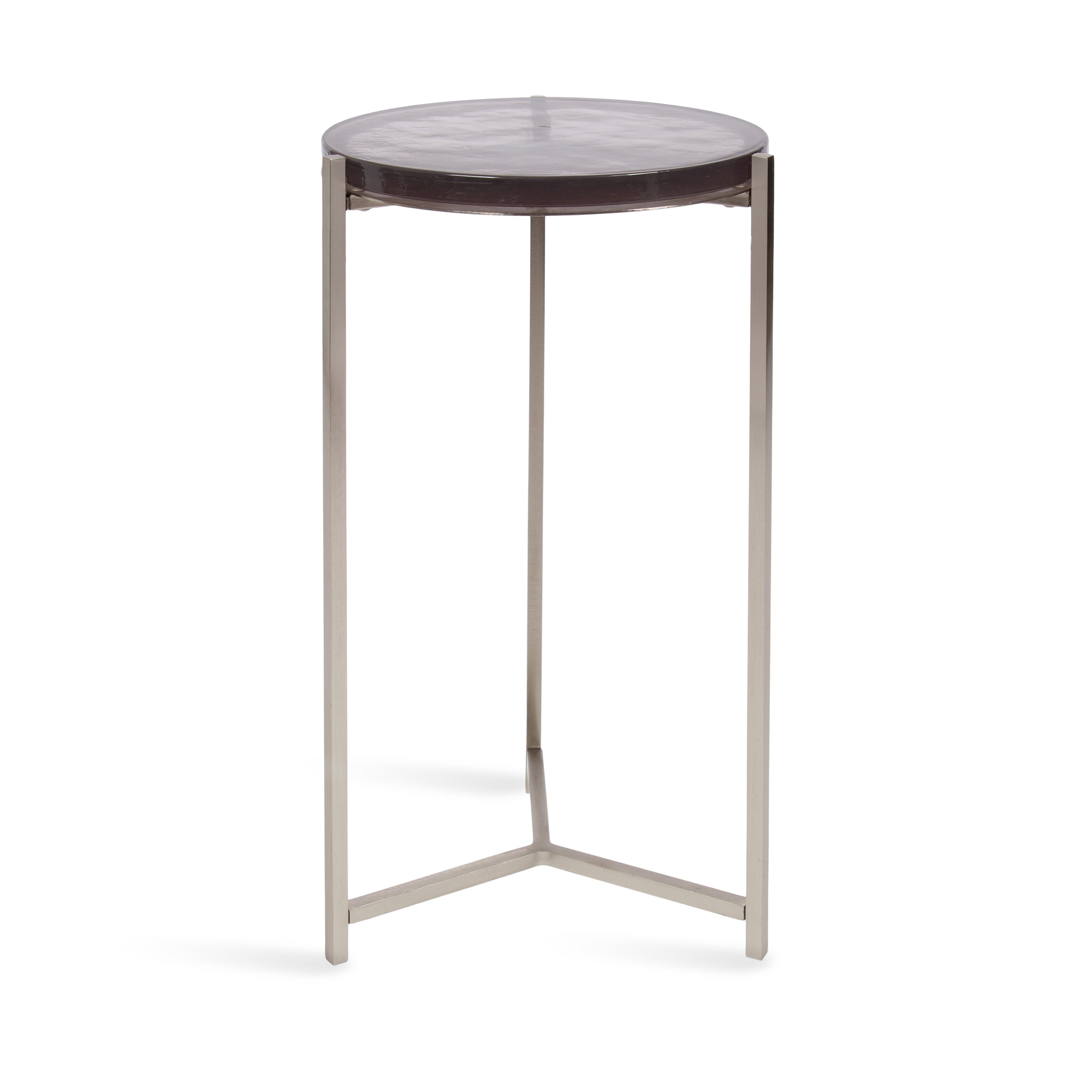 Side Table Gray Silver 13x13x24 1