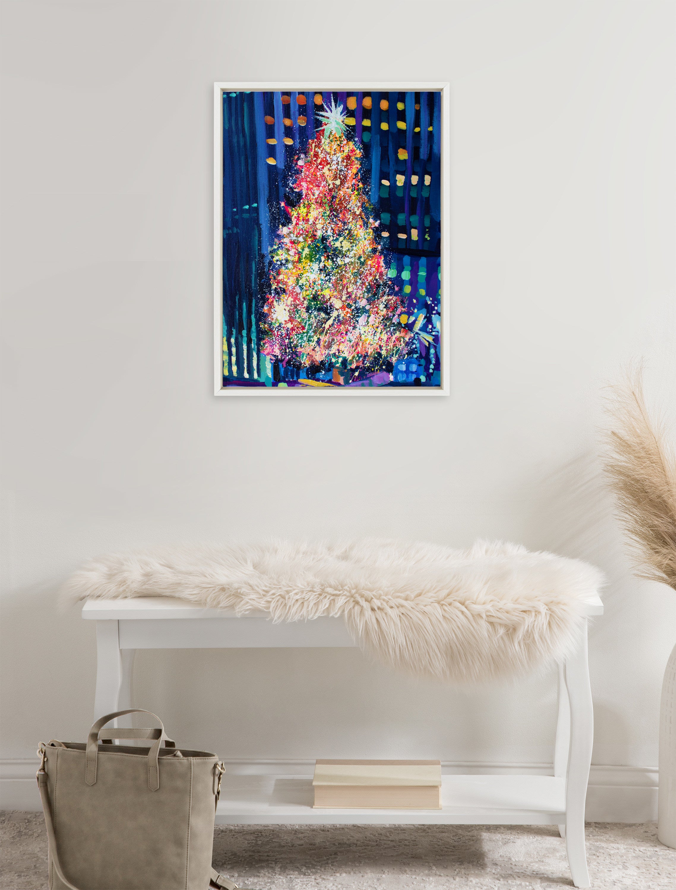Sylvie Rockefeller Center Tree Framed Canvas by Rachel Christopoulos