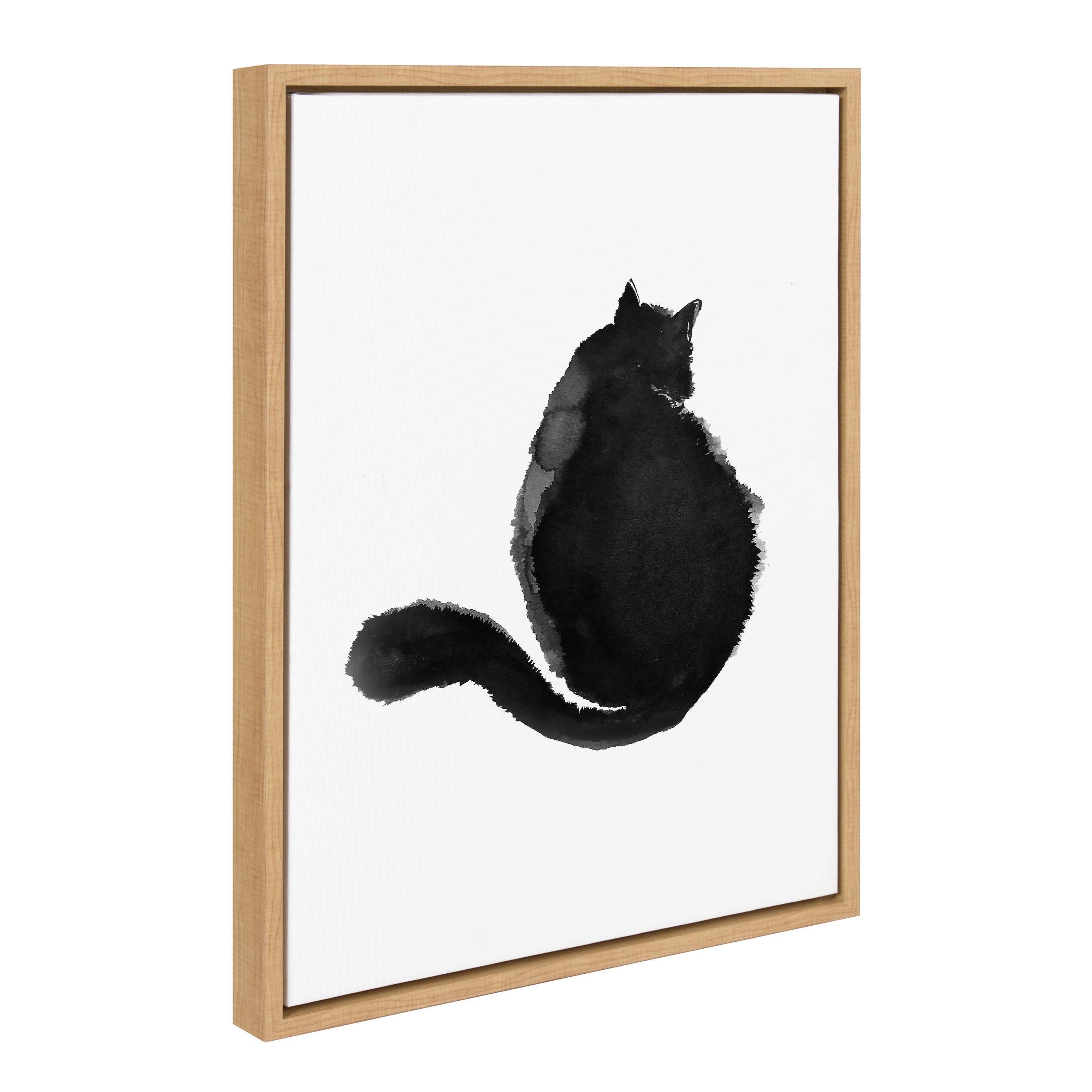 Sylvie Cute Cat BW Framed Canvas by Viola Kreczmer