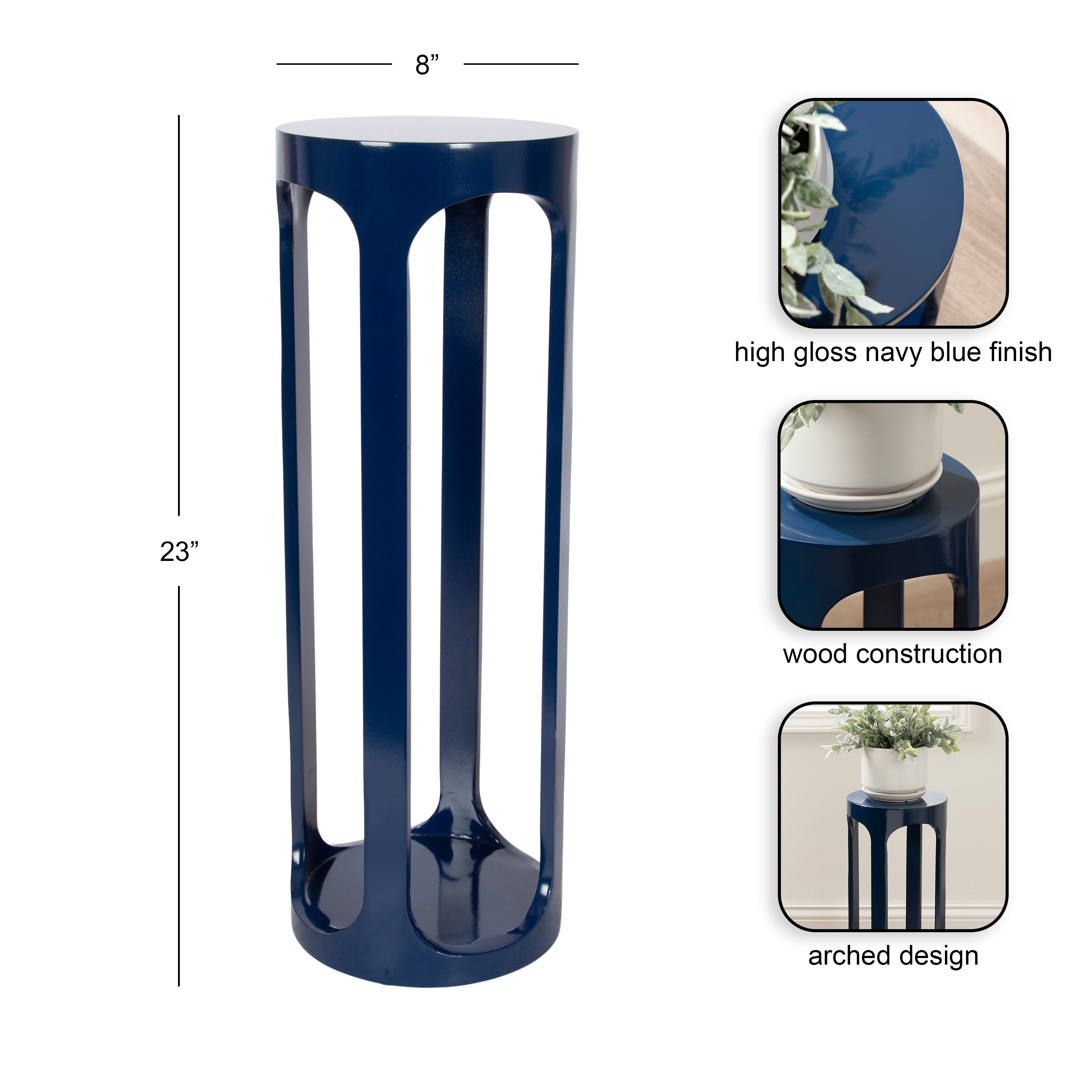Drink Table Navy Blue 8x8x23 2