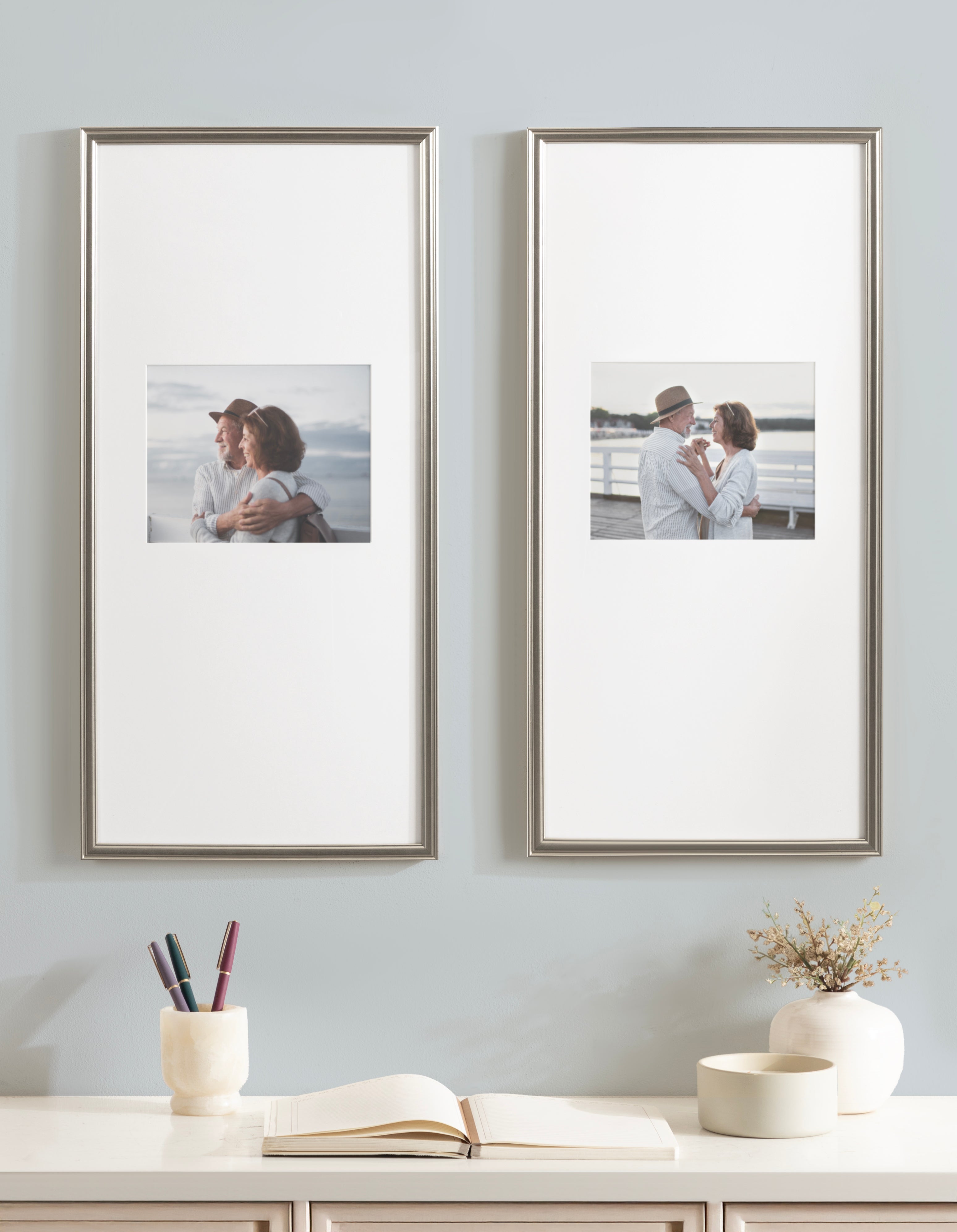 Wall Frame Silver 14x30 matted to 8x10 7