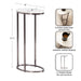 C Table White Pewter 14x9x28 2