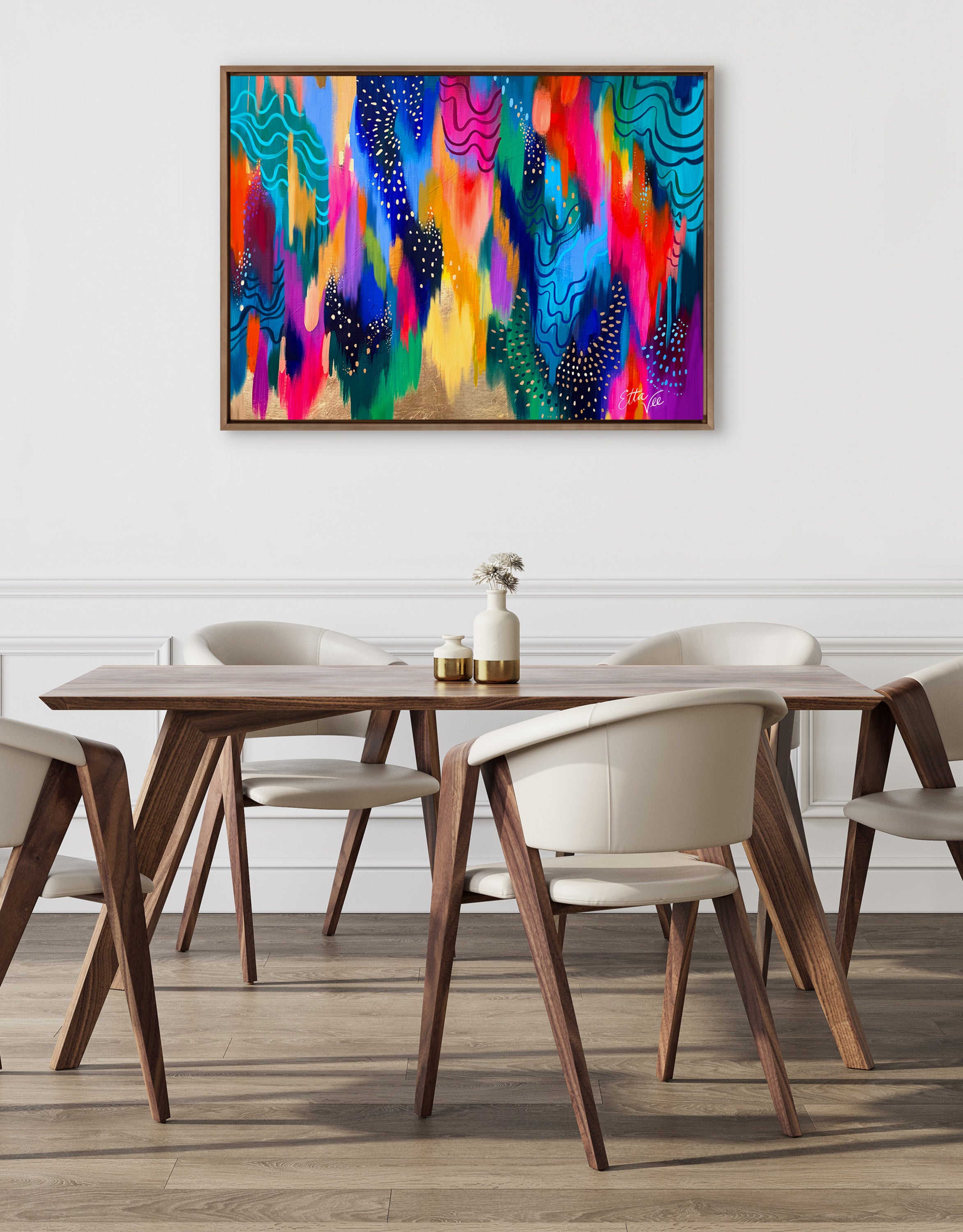 Sylvie EV Brushstroke 128 Framed Canvas by Jessi Raulet of Ettavee