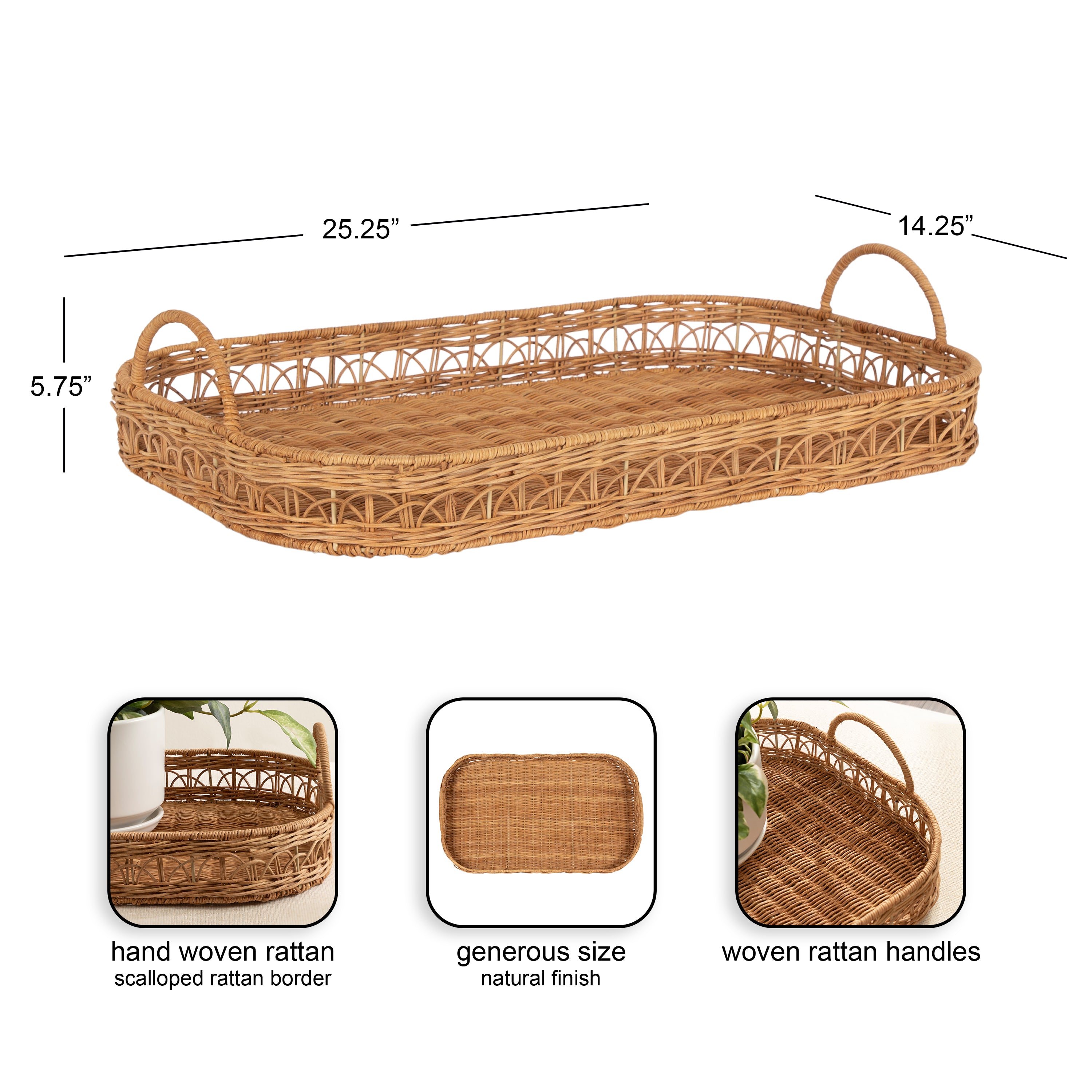 Single Tray 26x15x6 Natural 2