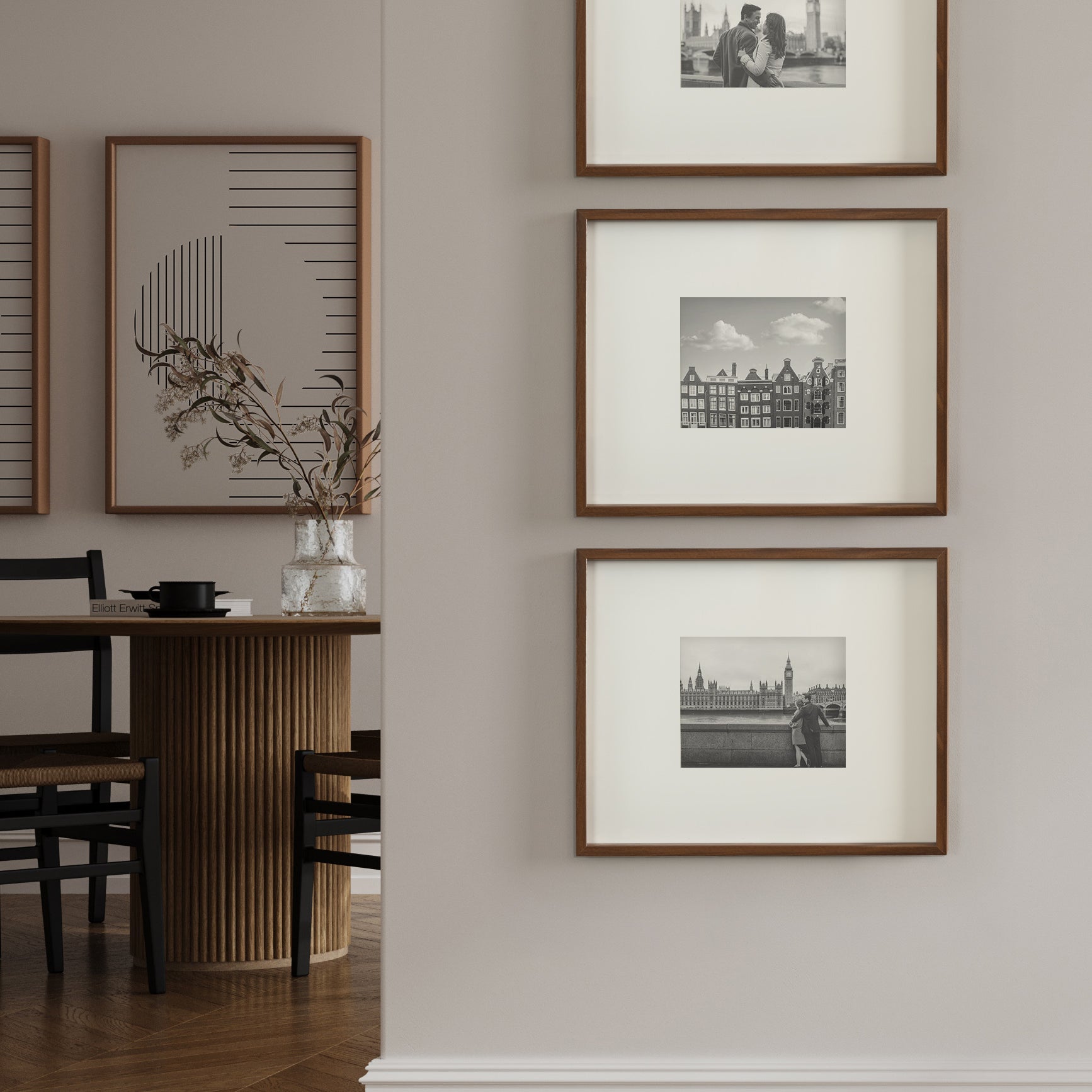 Wall Frame 16x20 matted to 8x10 Walnut Brown 7