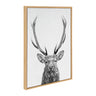 Sylvie The Red Deer BW Framed Canvas by Simon Te of Tai Prints