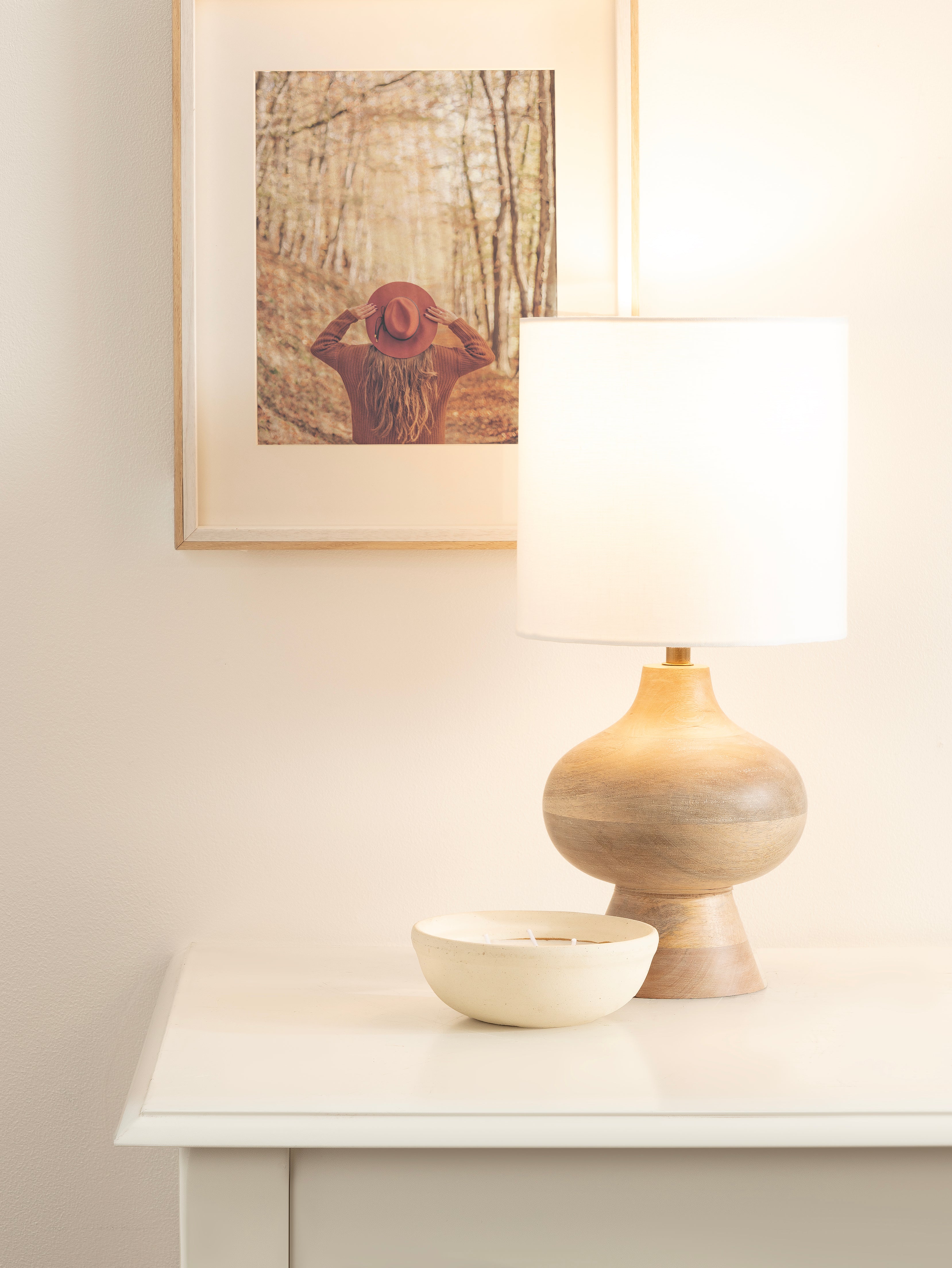 Tabletop Lamp Natural Beige 8x8x17 7