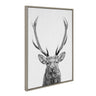 Sylvie The Red Deer BW Framed Canvas by Simon Te of Tai Prints