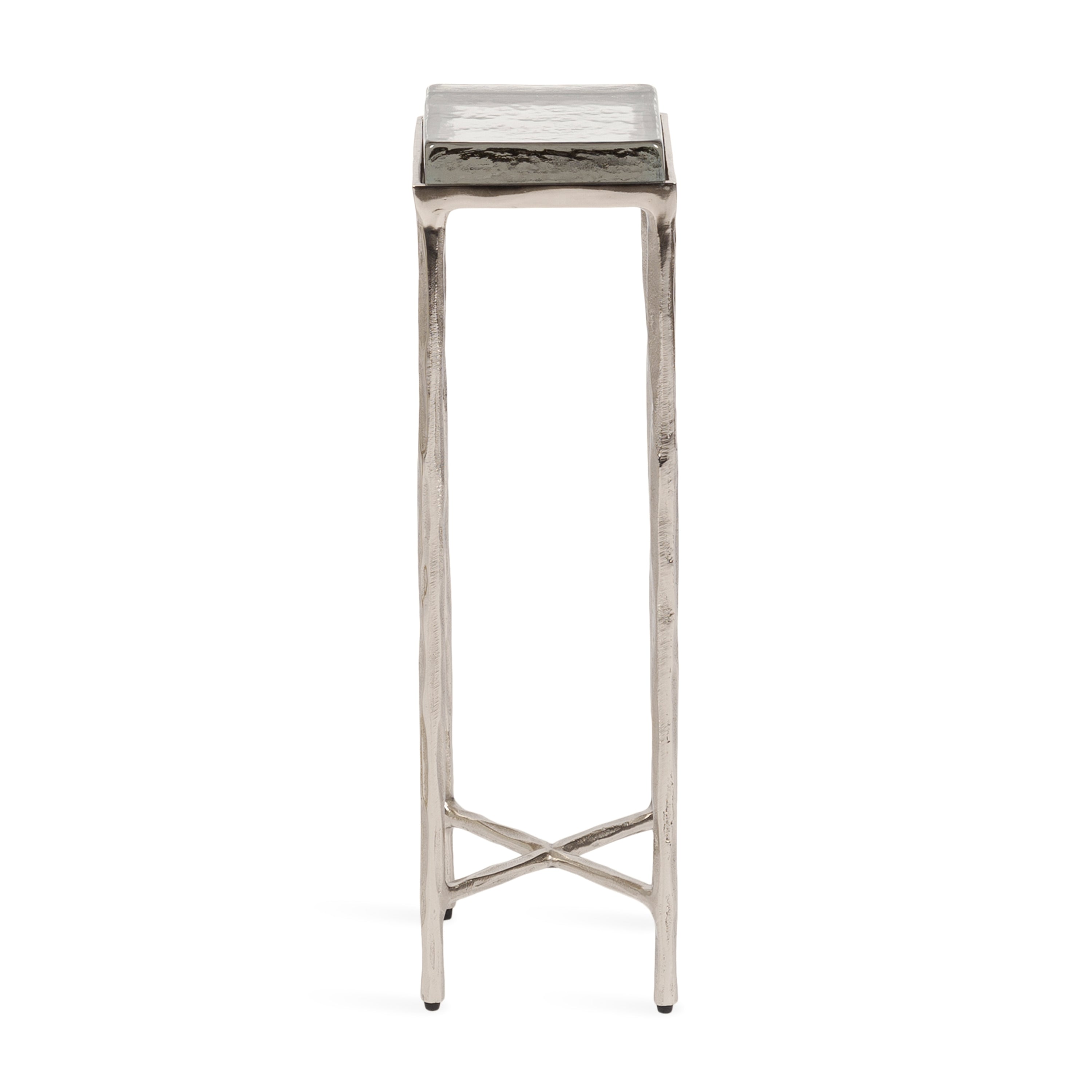 Drink Table Clear Silver 7x7x22 5