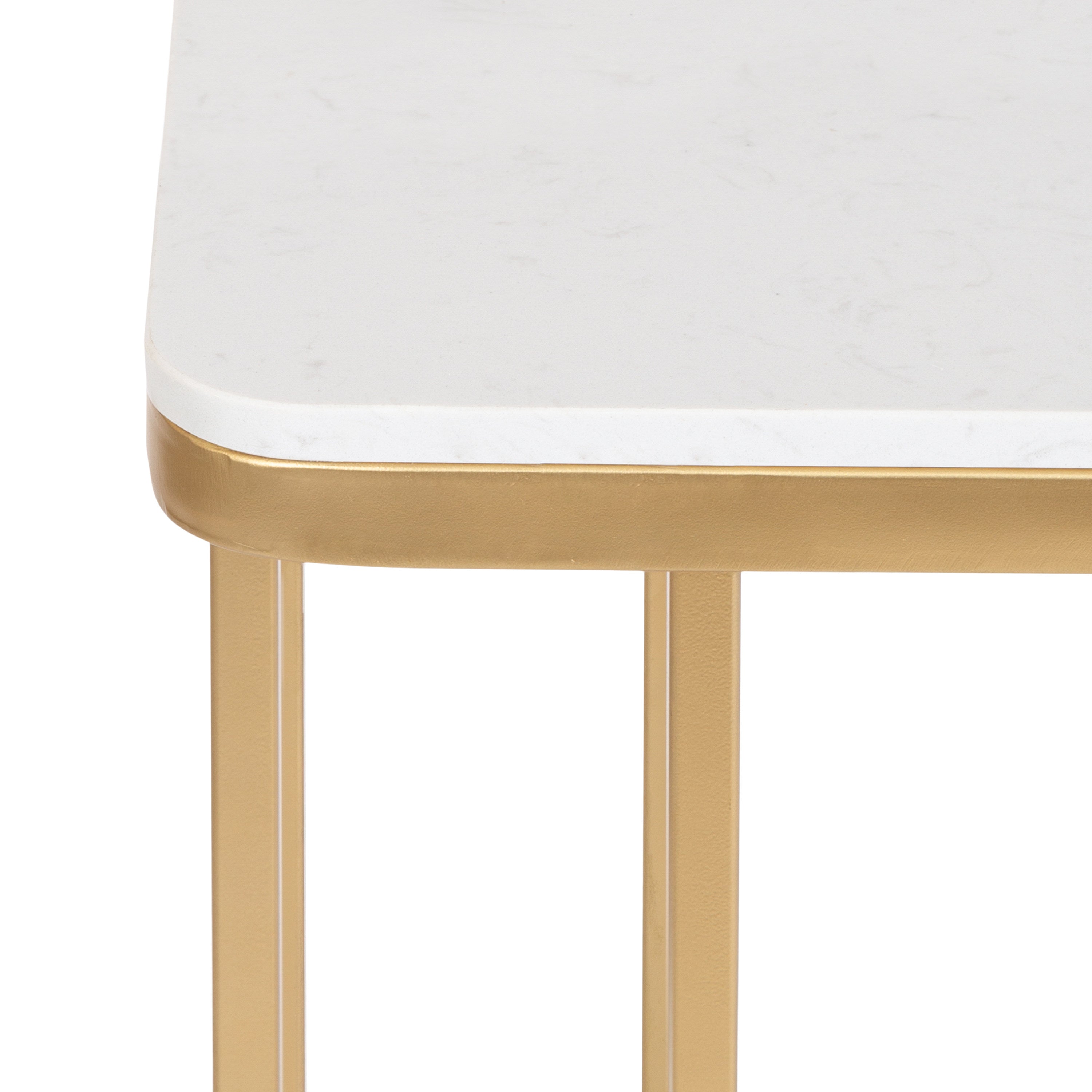 Credele Cultured Marble and Metal Accent C-Table