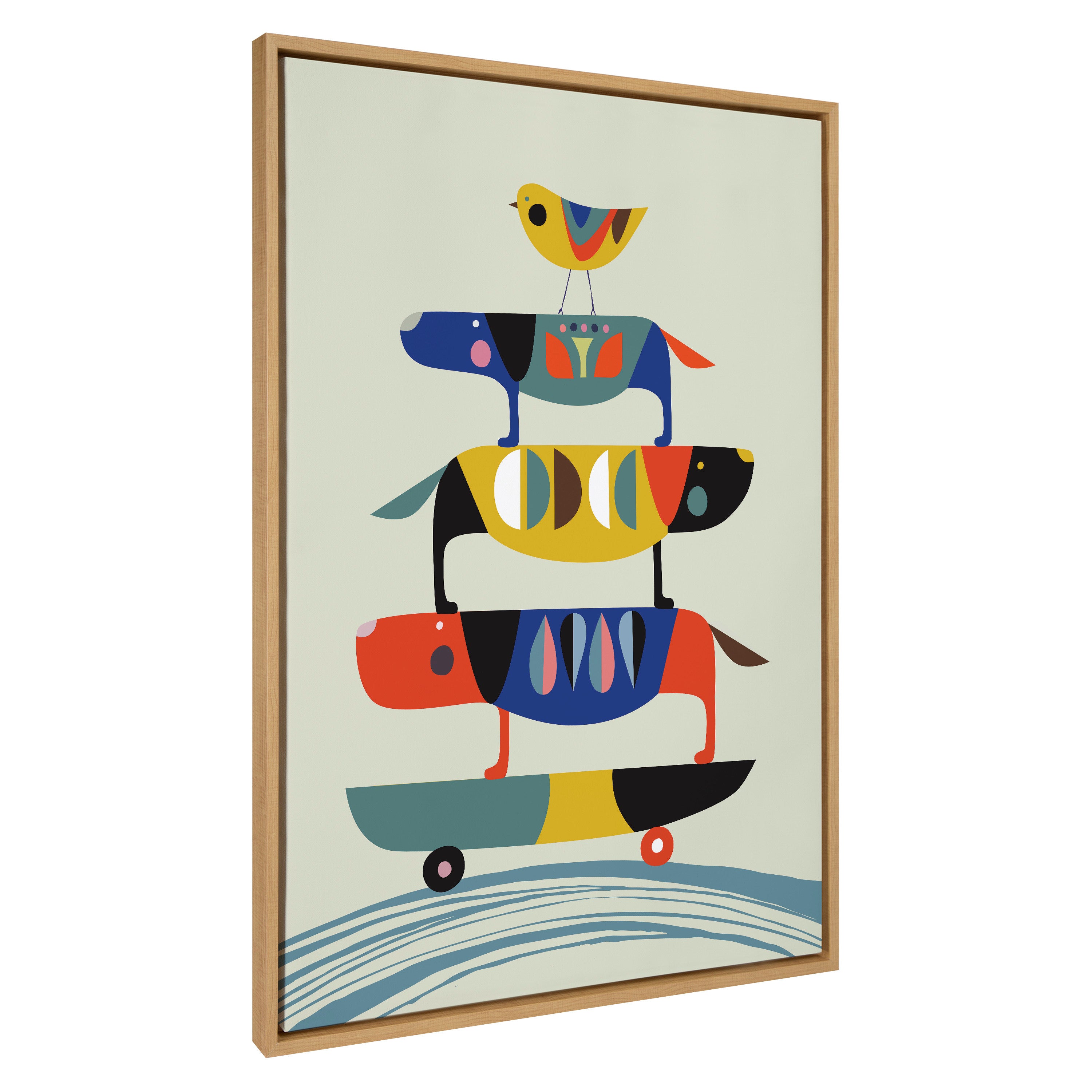 Sylvie Skate Dog Framed Canvas by Rachel Lee of My Dream Wall