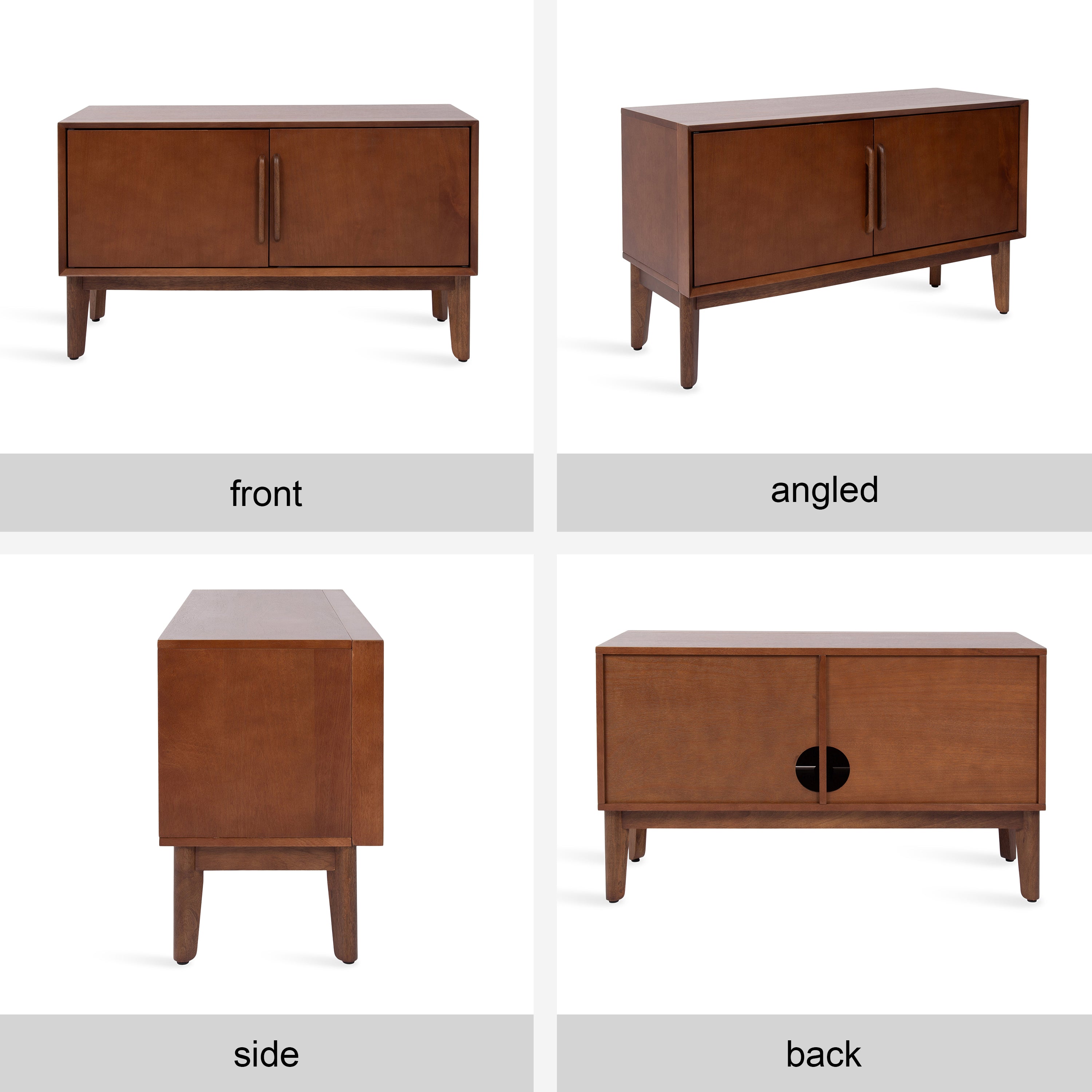 TV Stand 38x15x22 Walnut Brown 4