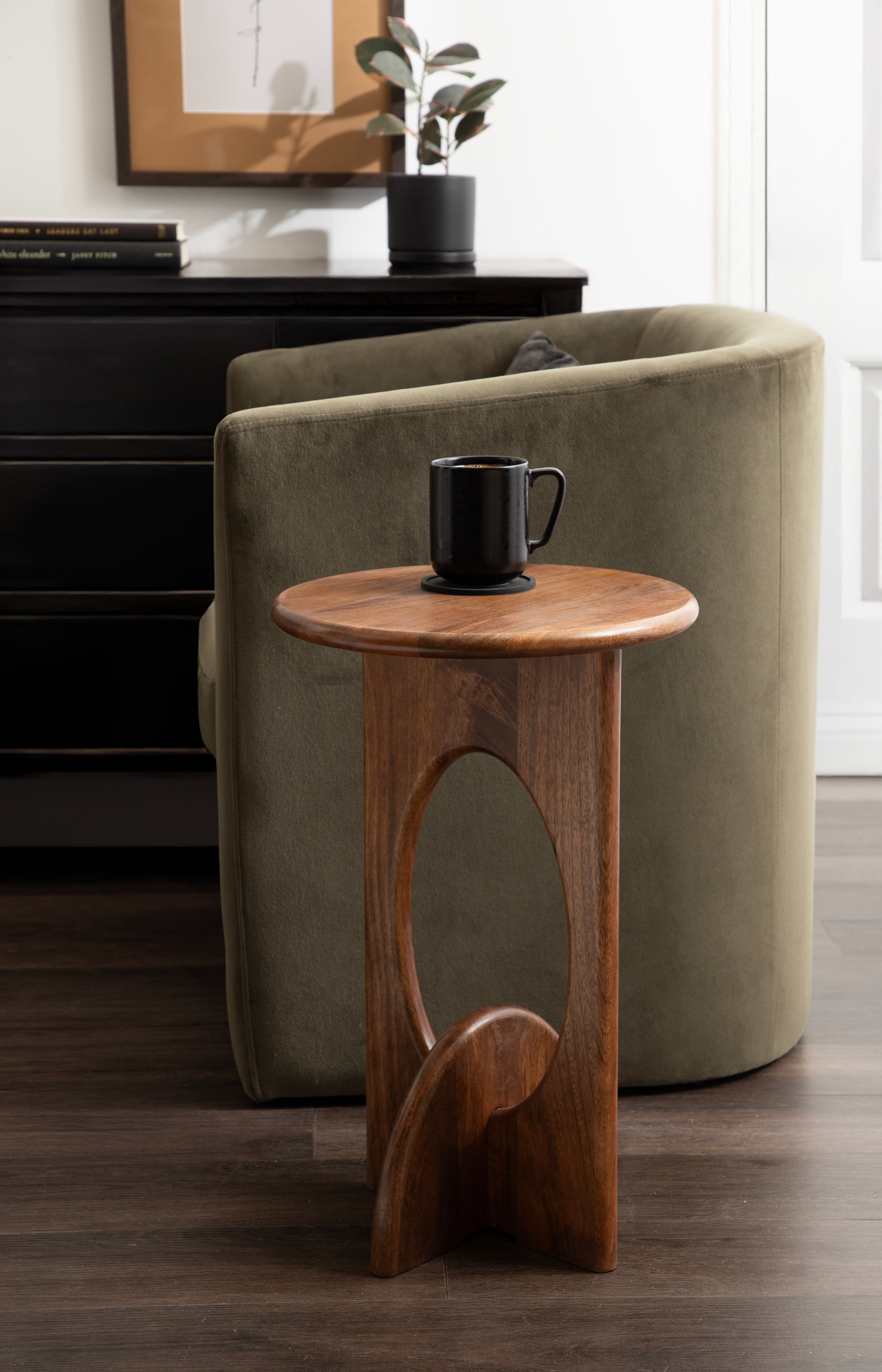 Side Table 14x14x22 Walnut Brown 7