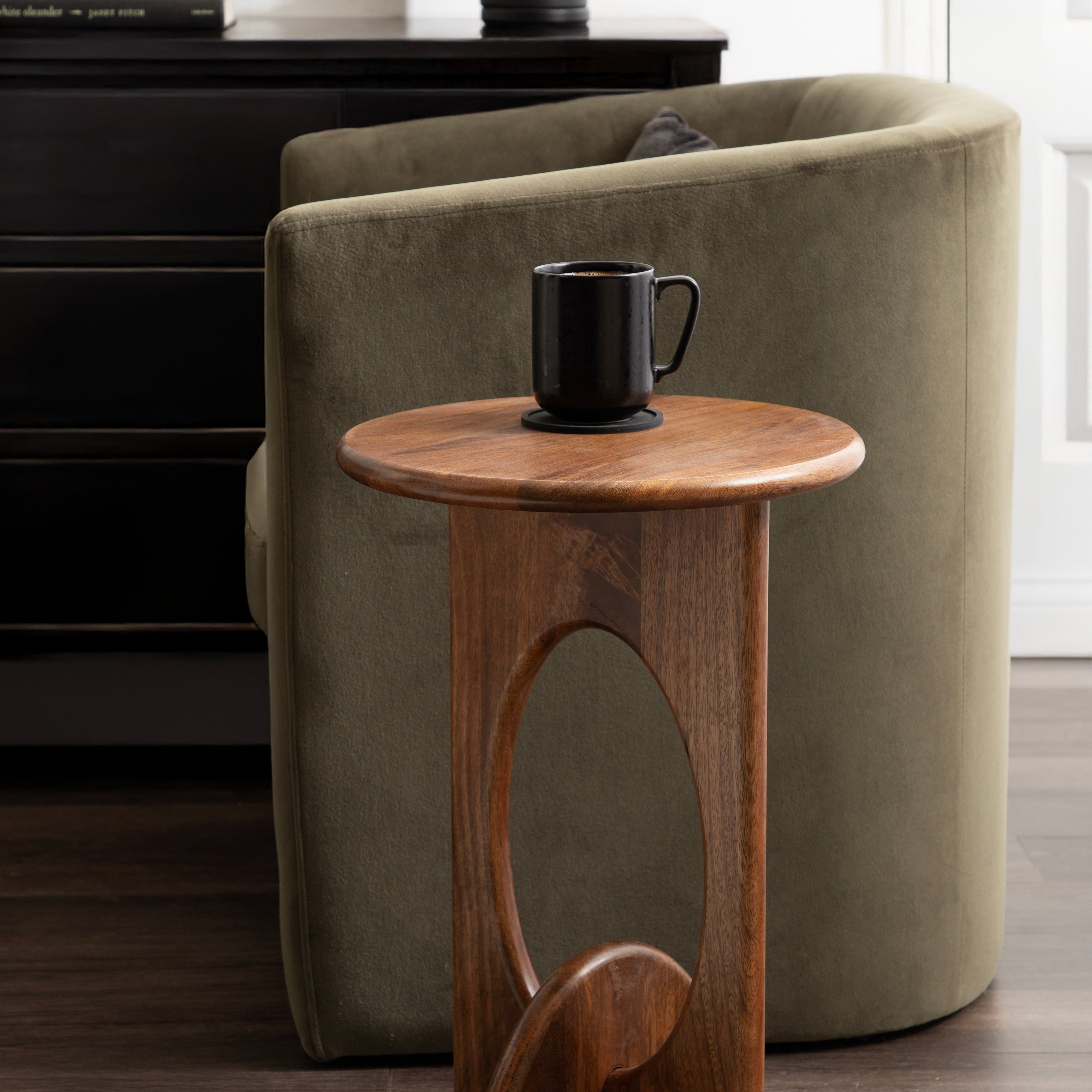 Side Table 14x14x22 Walnut Brown 7
