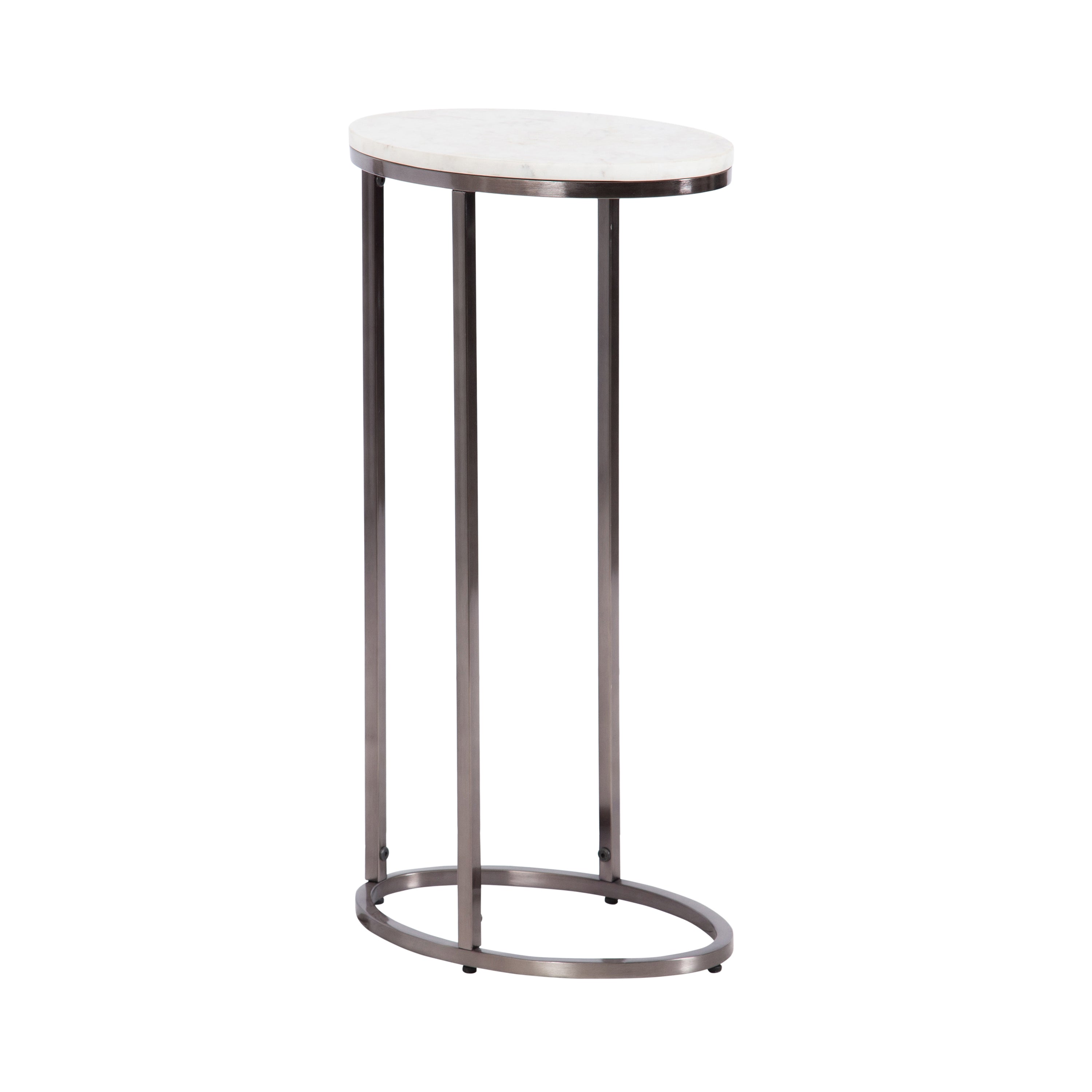 C Table White Pewter 14x9x28 1