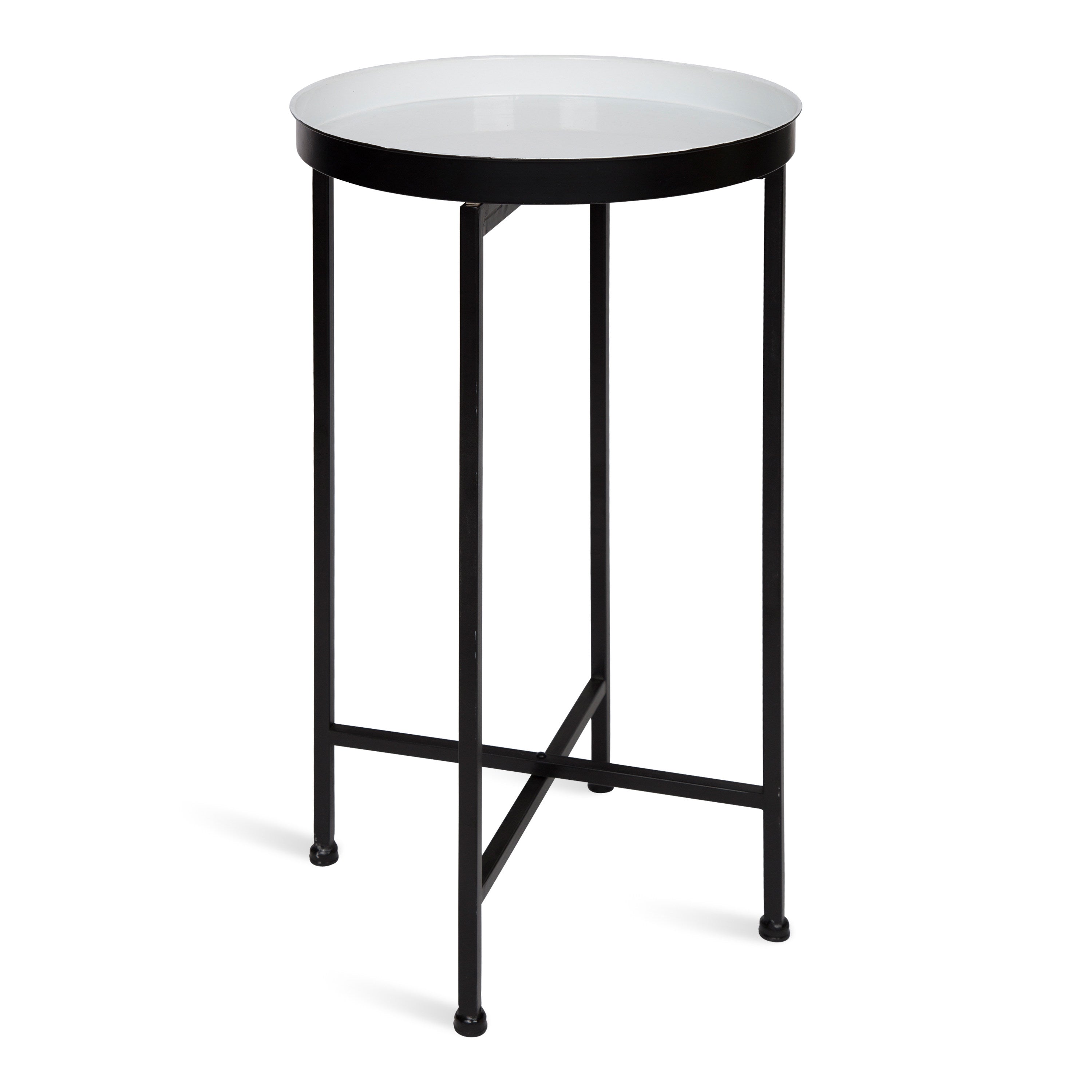 Celia Round Metal Foldable Tray Accent Table