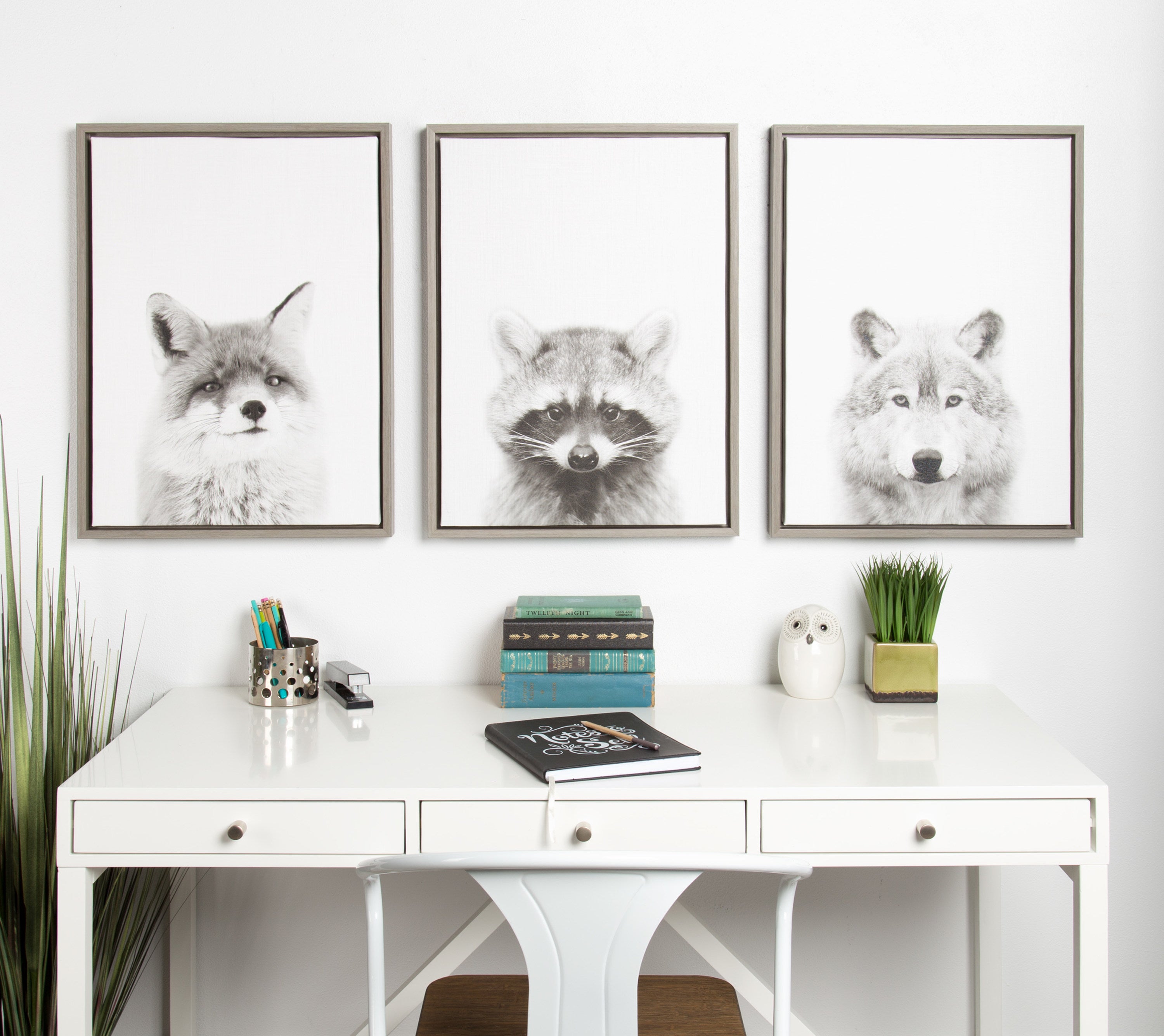 Sylvie Wolf Framed Canvas by Simon Te Tai