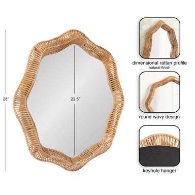 Scallop Mirror 28" dia Natural 2