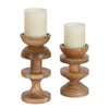 Mazari Wood Candle Holder Set