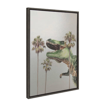 Sylvie Dinosaur Framed Canvas by July Art Prints