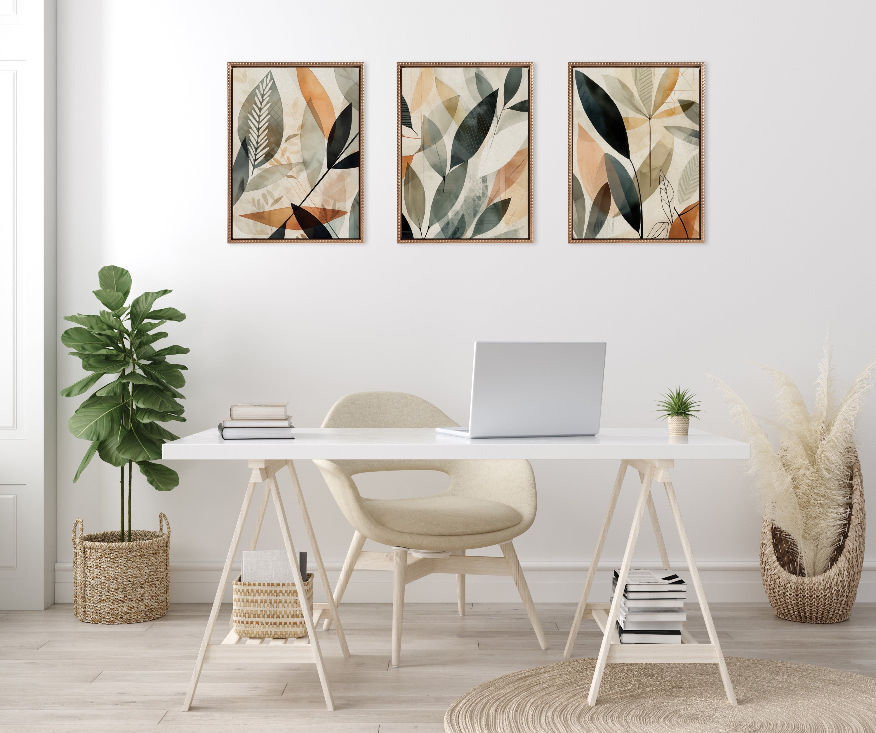 Art Set 3 Piece Set 18x24 Sylvie Beaded Dark Gold 7