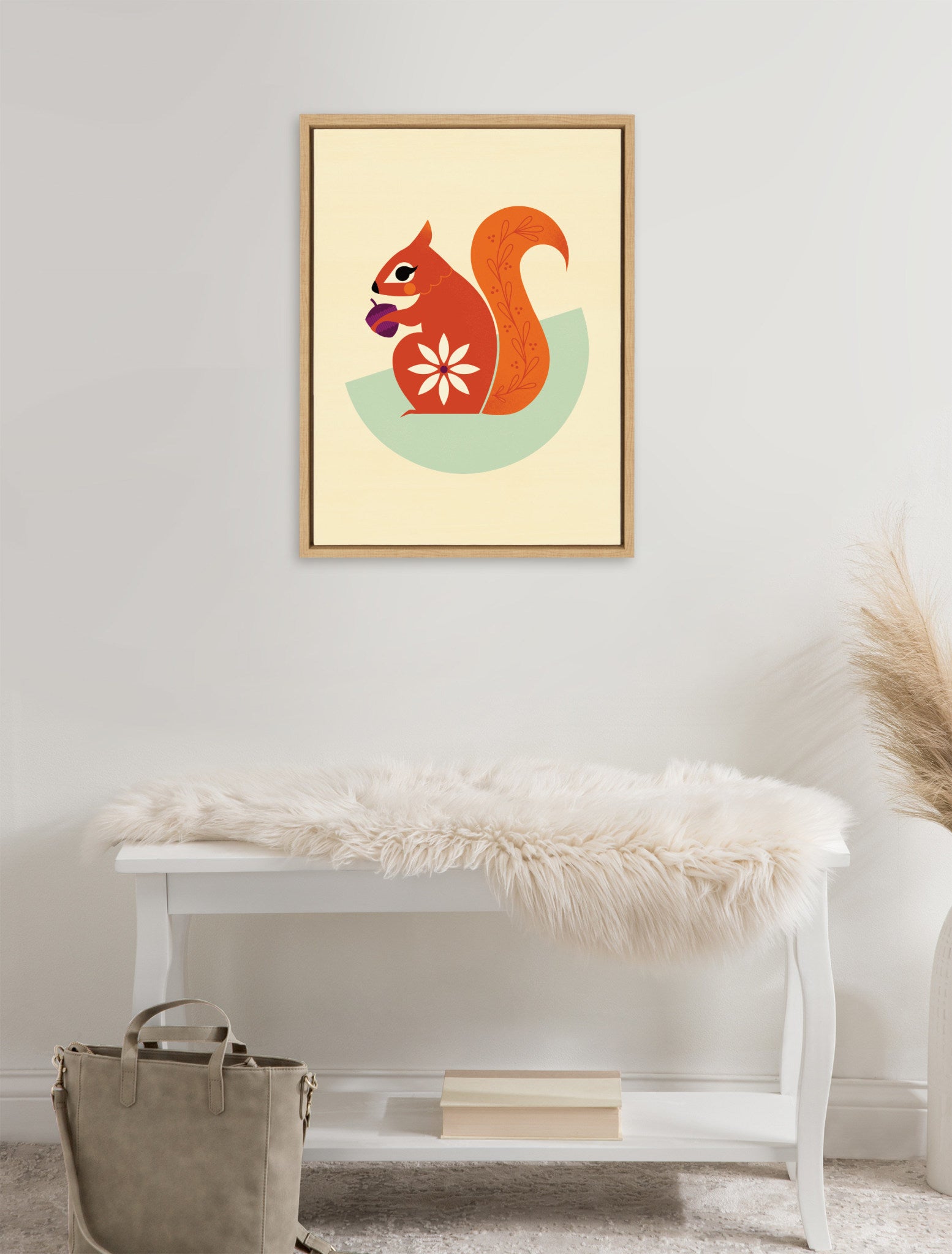 Sylvie Squirrel Framed Canvas by Amber Leaders Designs