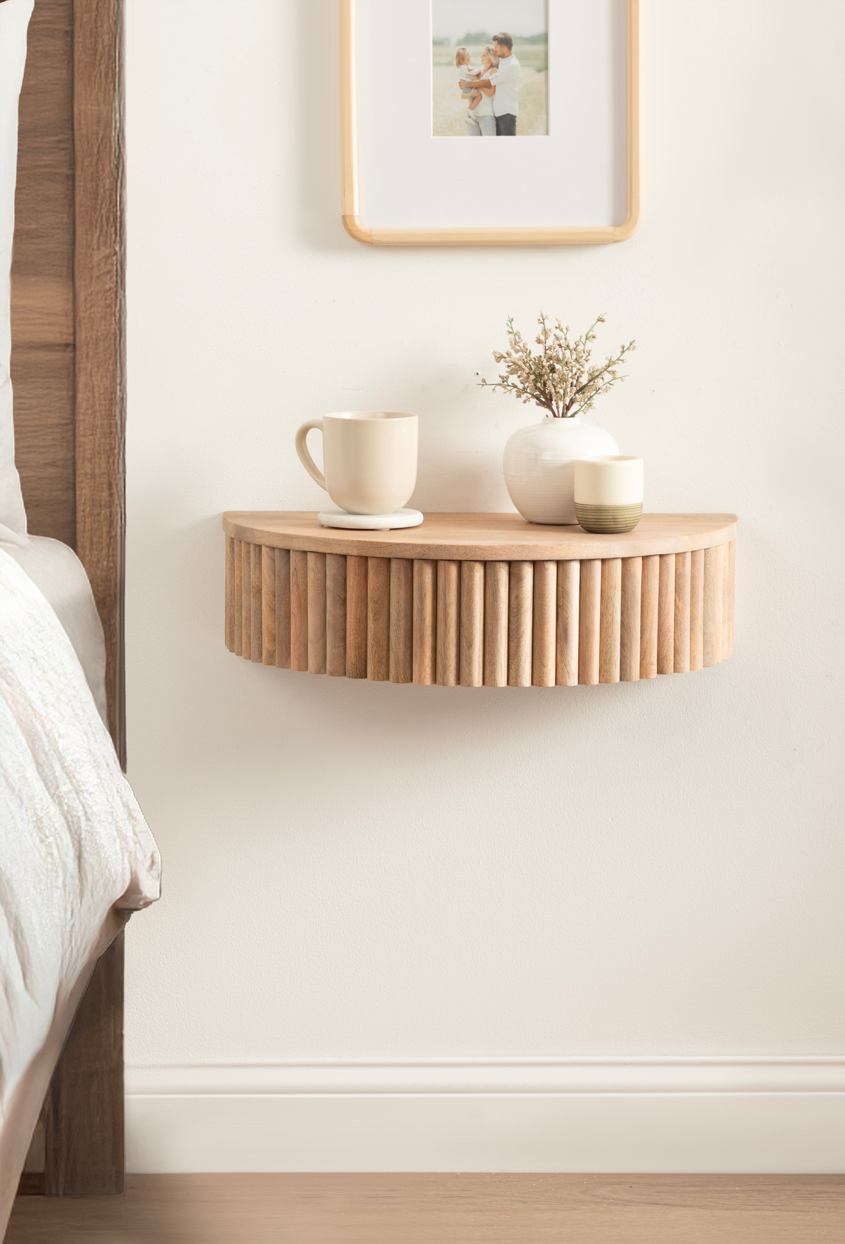 Floating Side Table Natural Beige 20x11x6 7