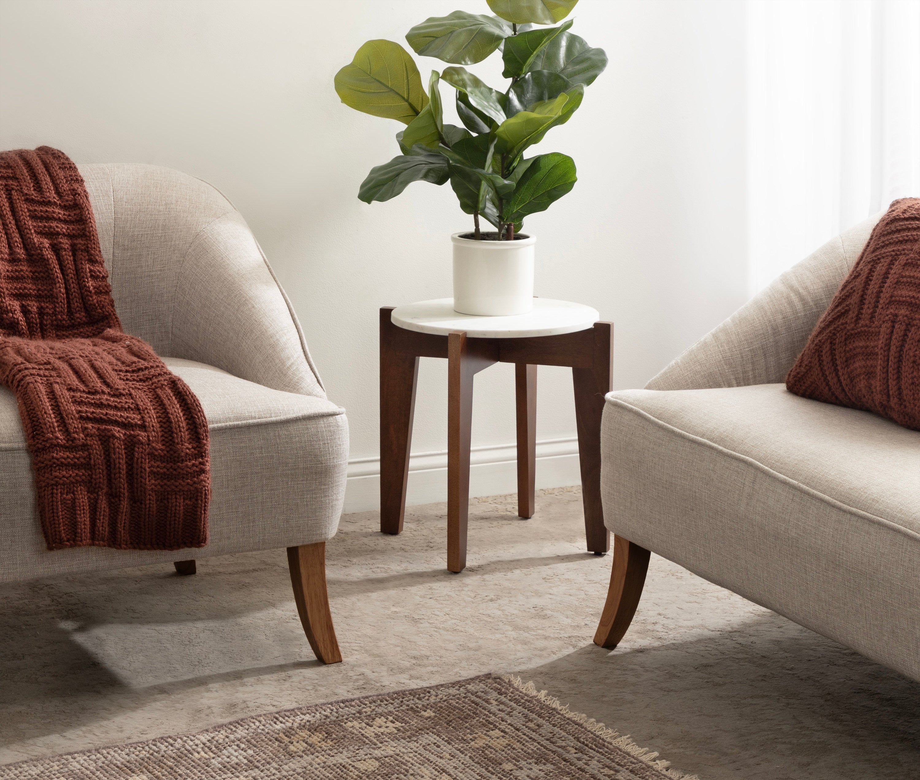 Icelyn Marble Side Table