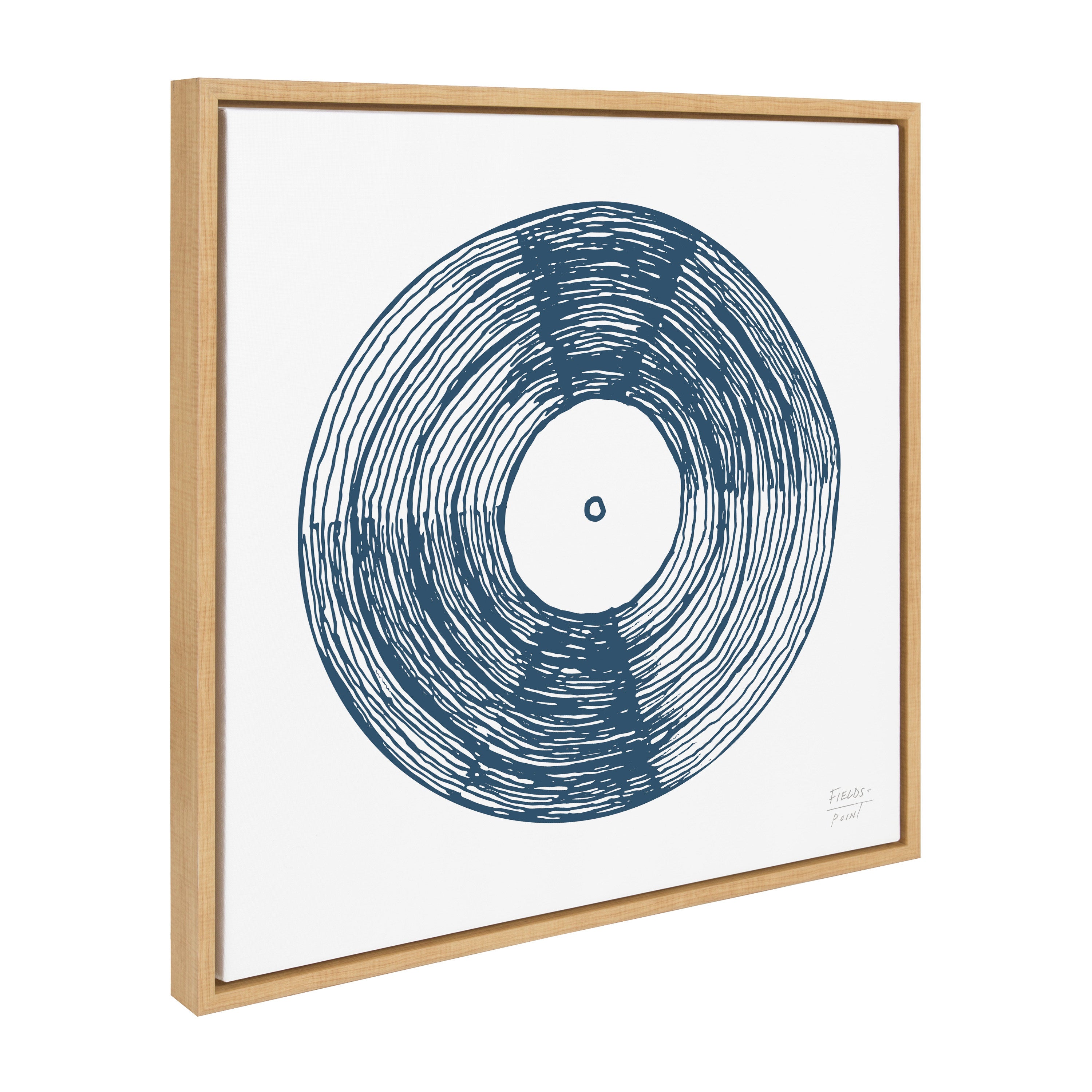 Sylvie Record Blue Framed Canvas by Statement Goods