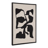 Sylvie Distorted Shapes of Black and Tan Framed Canvas by The Creative Bunch Studio