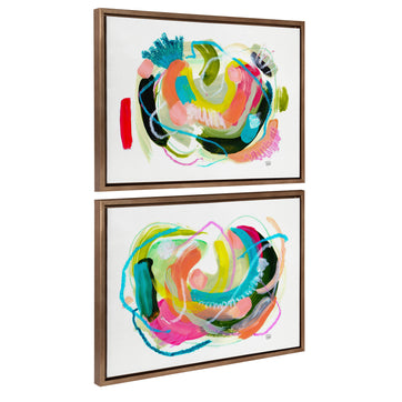 Sylvie Joy No 1 and 2 Framed Canvas Art Set by Erika Wynn