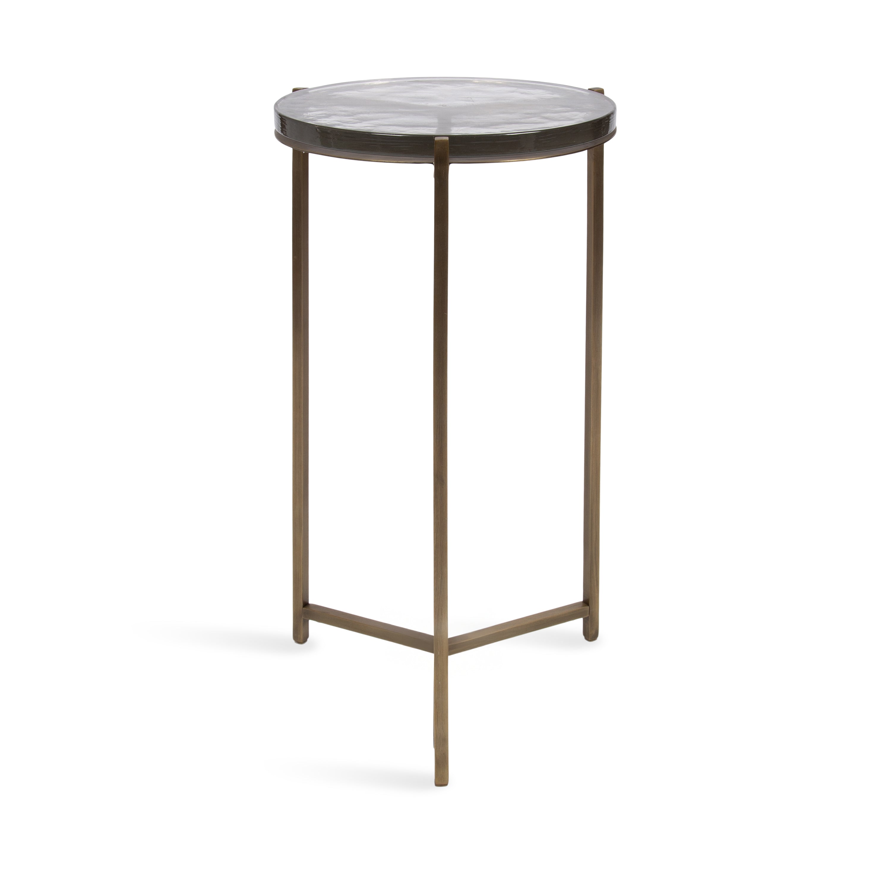 Side Table Clear Gold 13x13x24 5