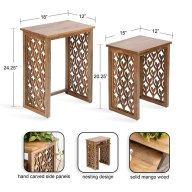 Nesting Table Natural 2 Piece 2