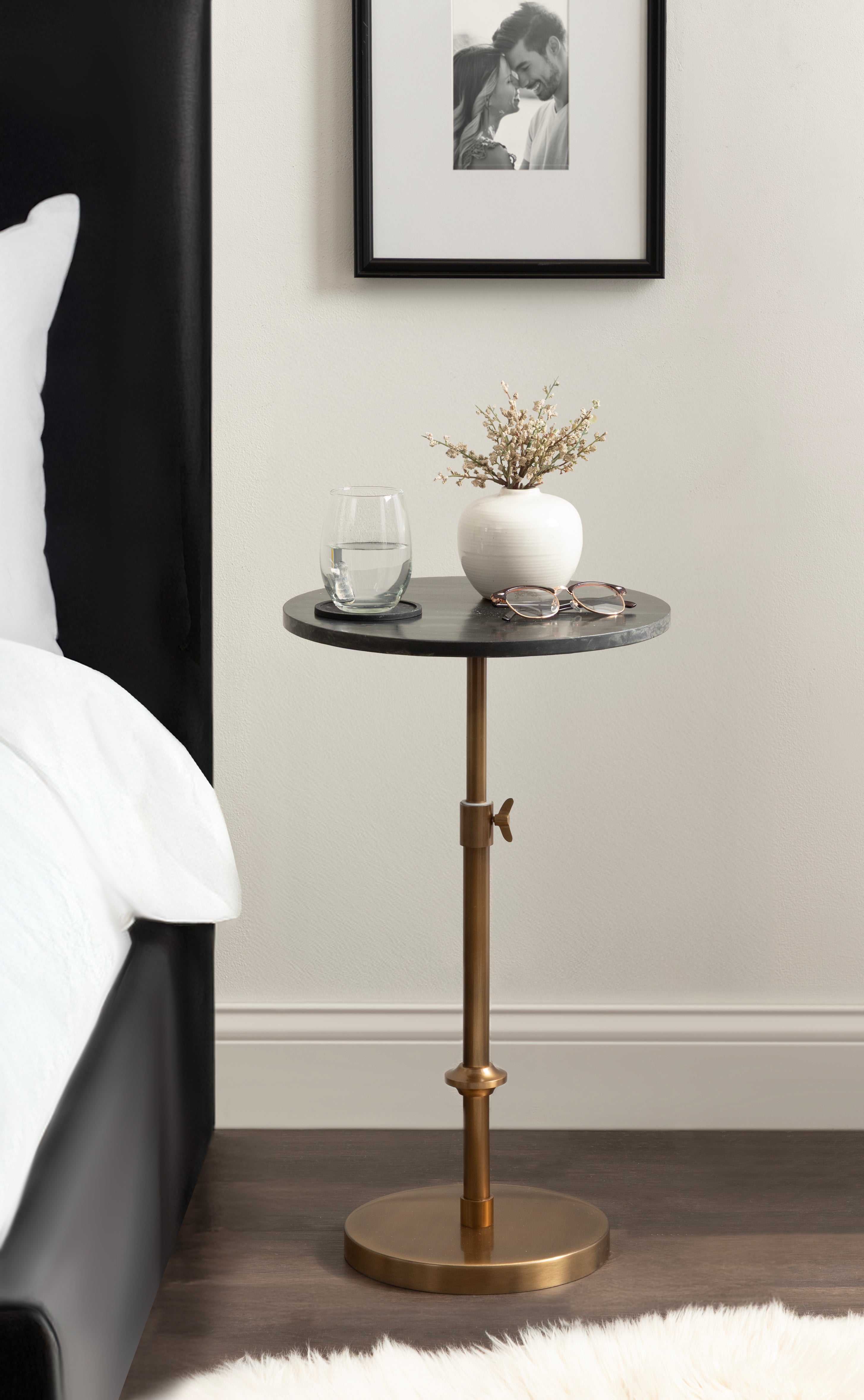 Drink Table Black Gold 14x14x30 8