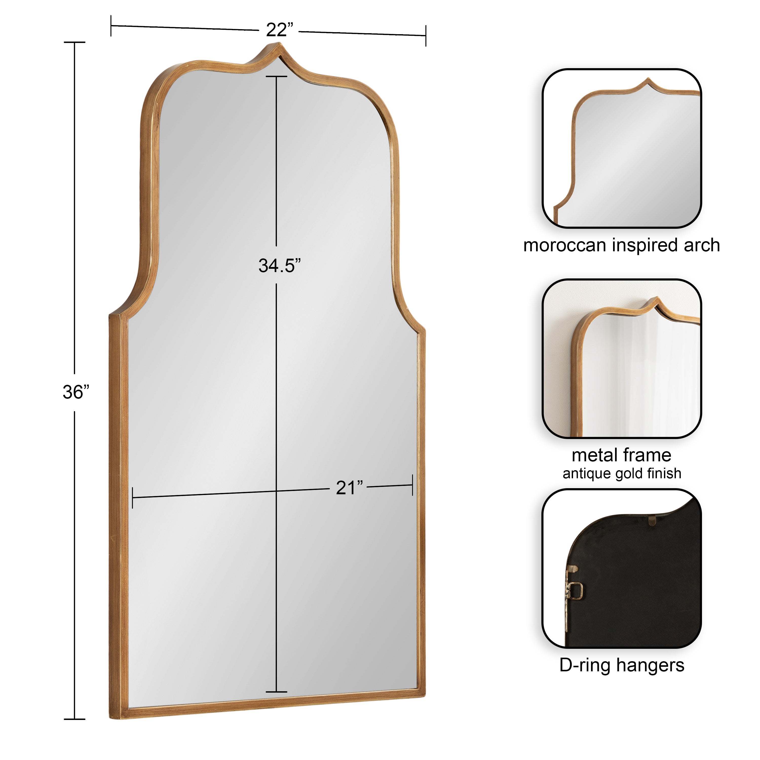 Gezella Scallop Arched Wall Mirror