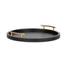Halsey Wood Round Decorative Tray