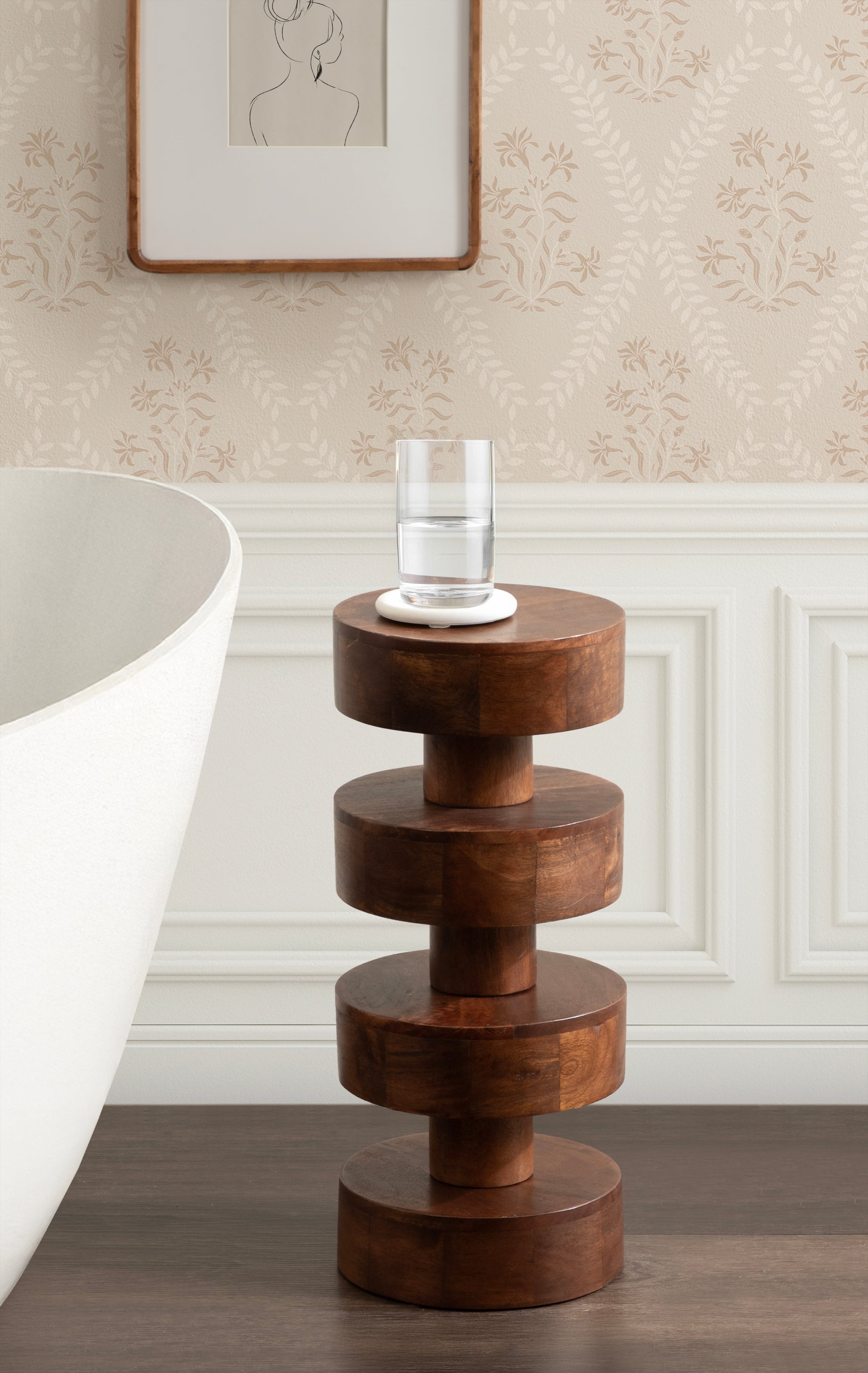Drink Table Walnut Brown 9x9x20 7