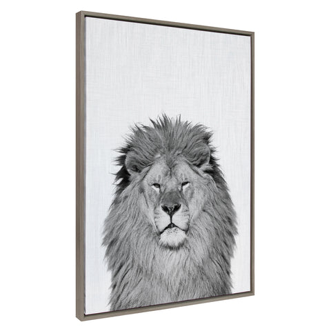 Sylvie Lion Framed Canvas by Simon Te Tai
