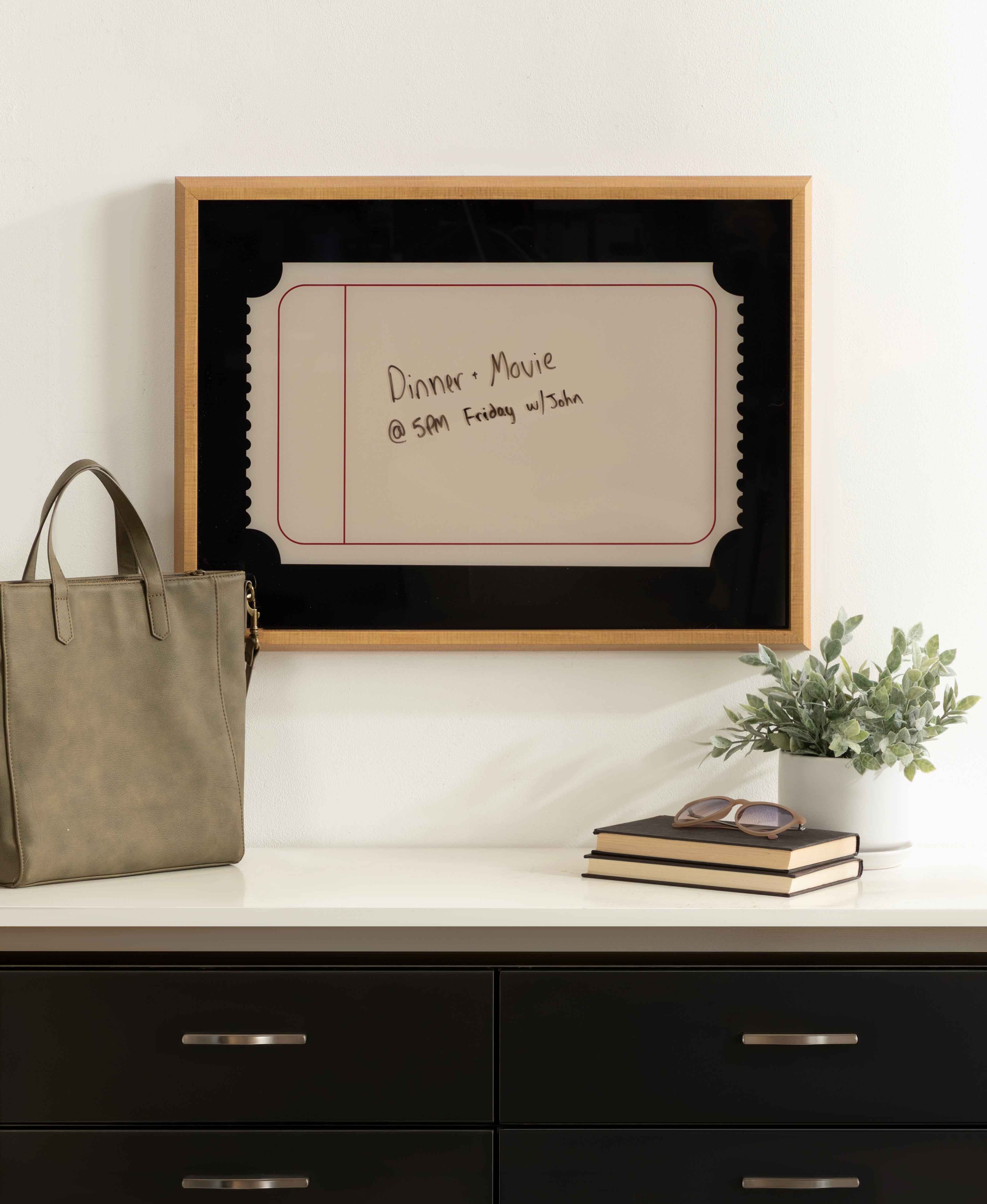Single Ticket Dry Erase BPG by The Creative Bunch Studio Framed Glass Dry Erase Wall Art White Board