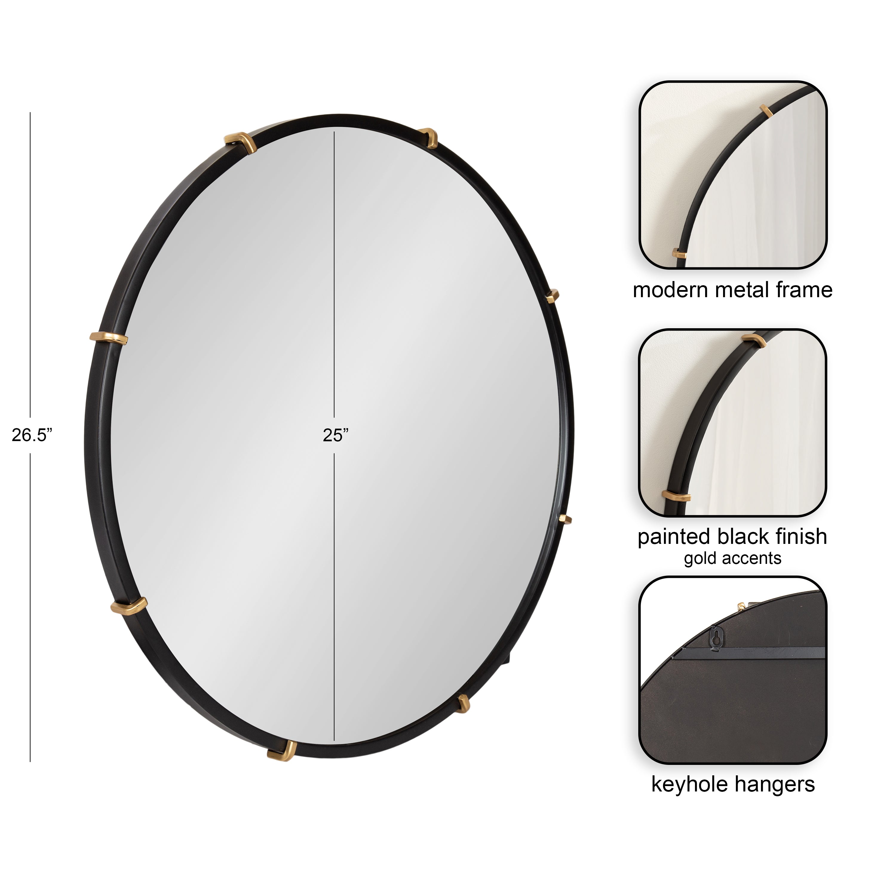 Venturi Round Metal Mirror