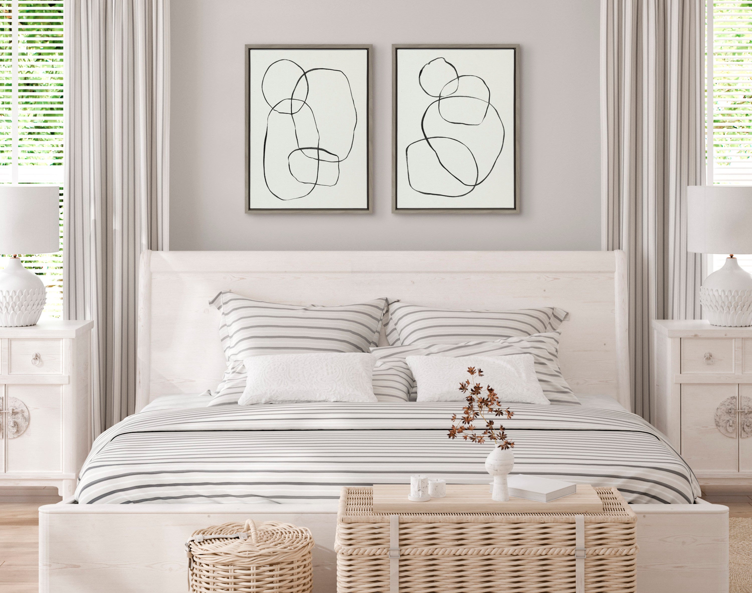 Sylvie Going in Circles Framed Textured Canvas Set by Teju Reval of SnazzyHues