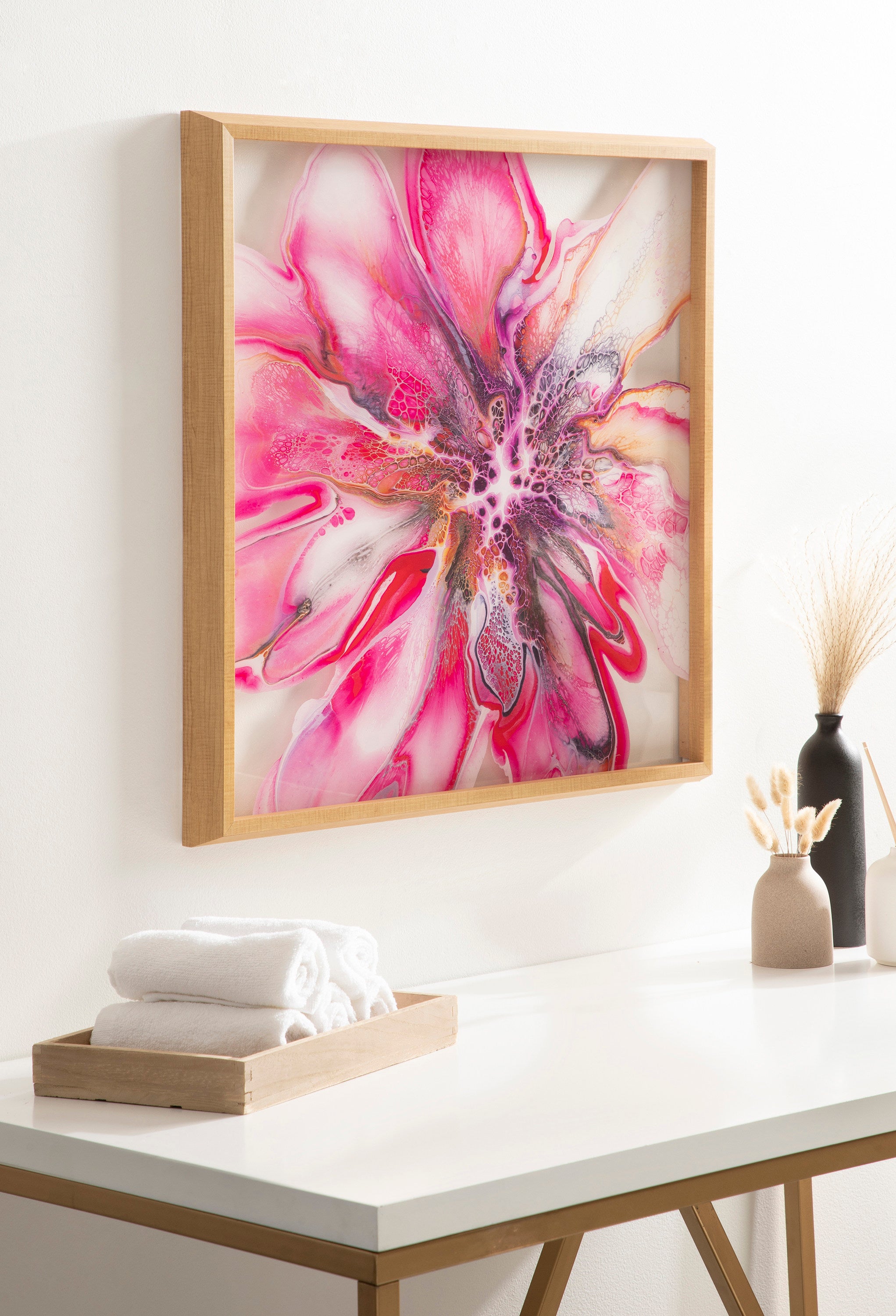 Blake Pink Blooms Framed Printed Art by Xizhou Xie